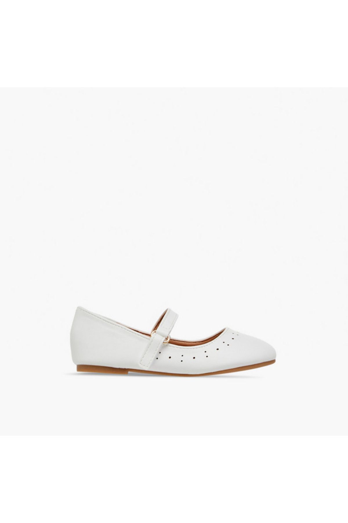 Flora Bella by Shoexpress-Cutout Detail Ballerina Shoes with Hook and Loop Closure 3