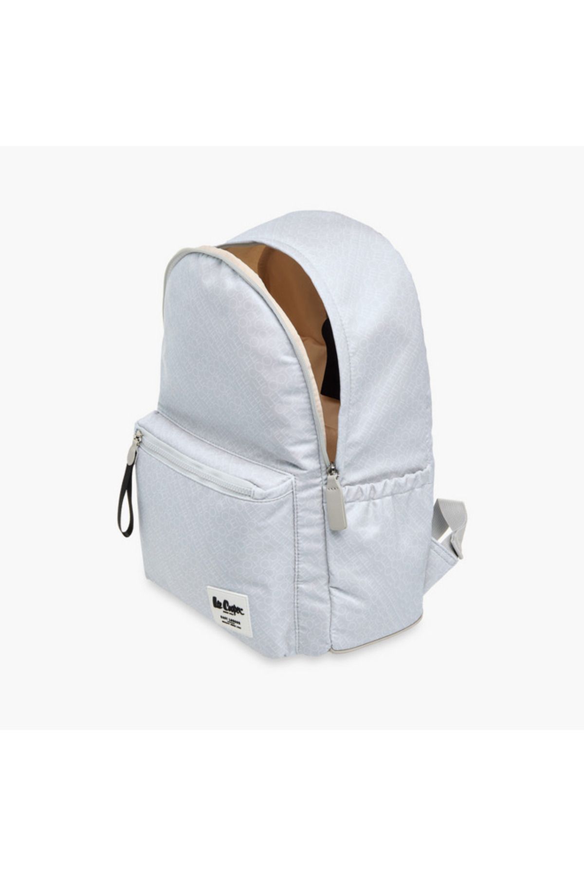 Lee Cooper-Monogram Print Backpack with Adjustable Straps and Zip Closure - 14x33x42 cm 7