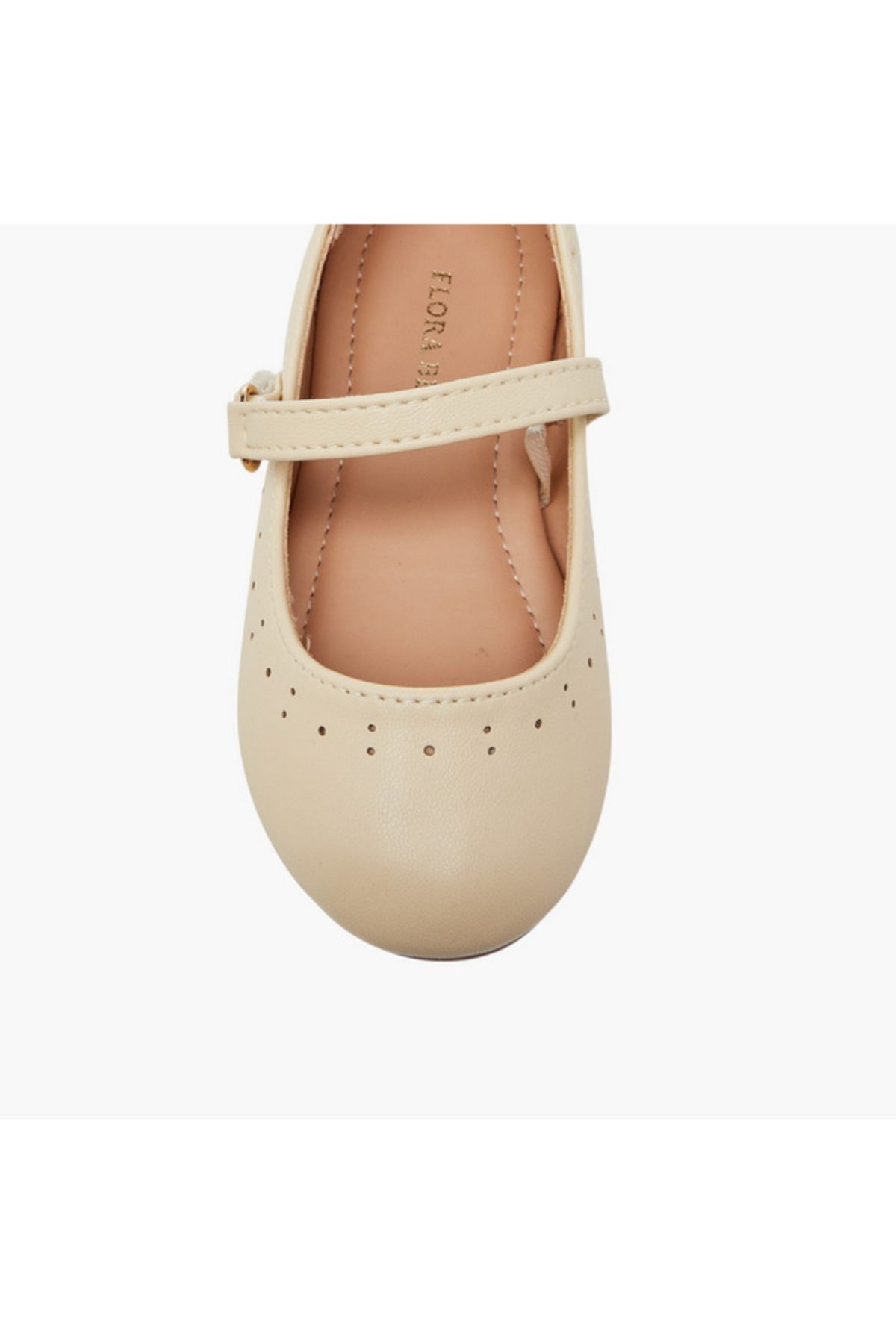 Flora Bella by Shoexpress-Cutout Detail Ballerina Shoes with Hook and Loop Closure 4
