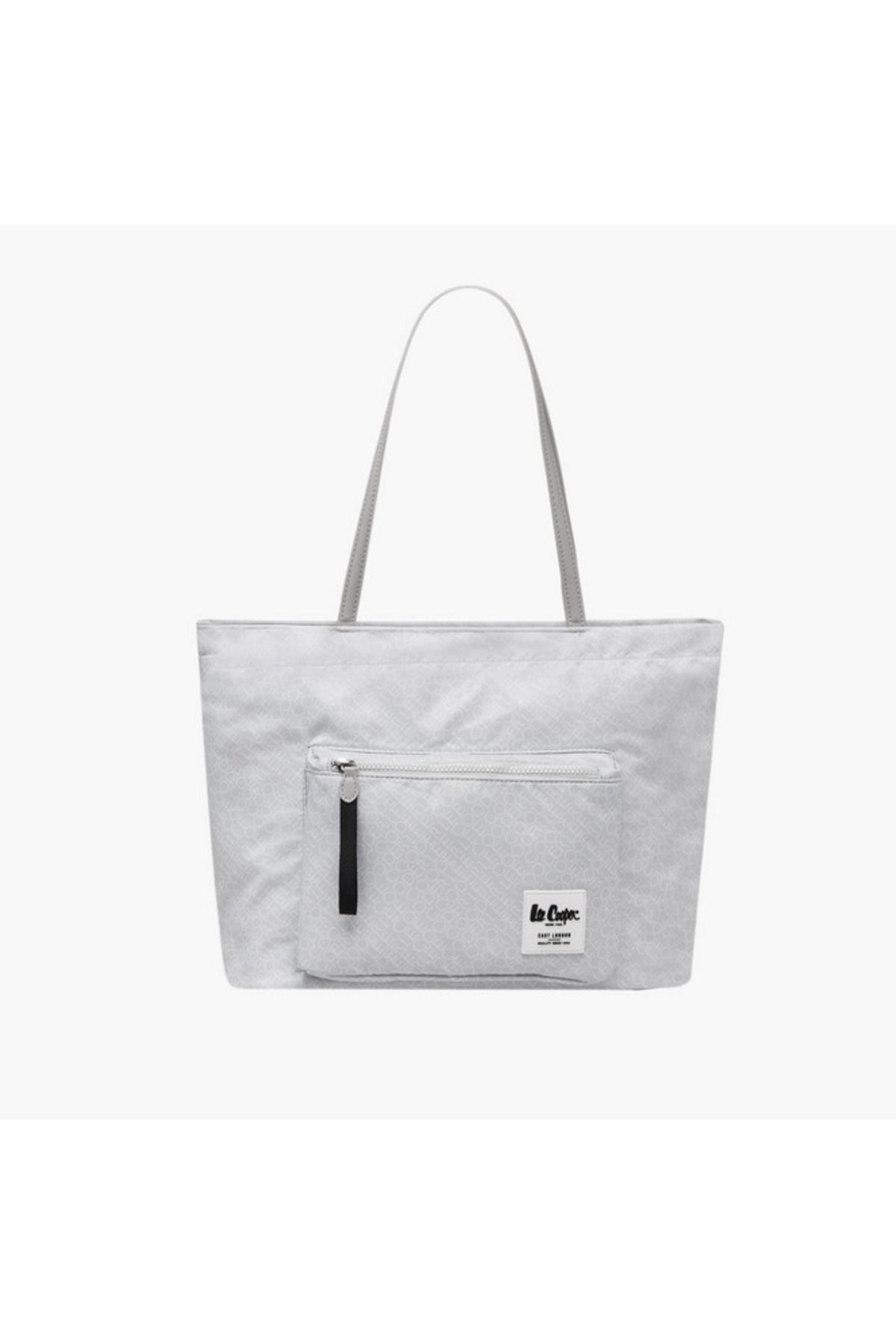 Lee Cooper-Monogram Print Tote Bag with Double Handle and Zip Closure 1