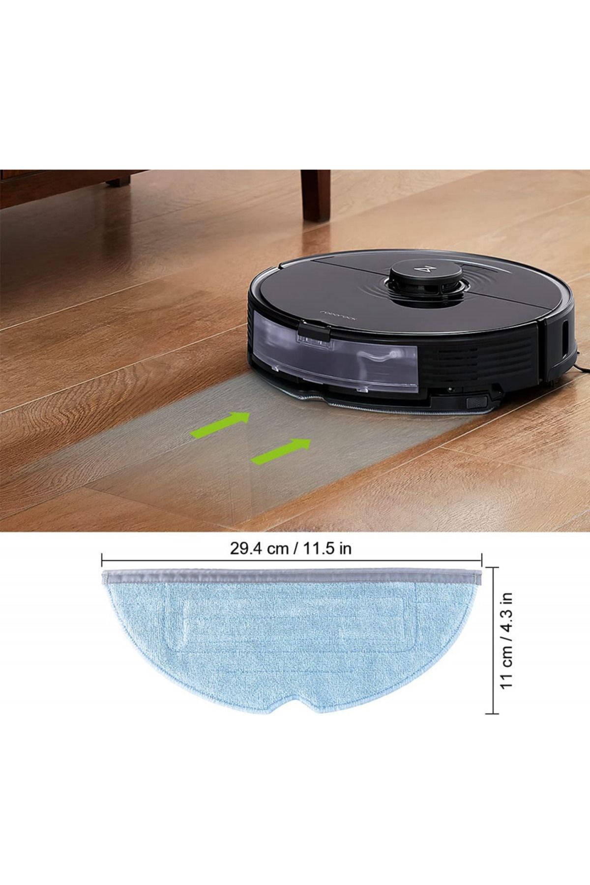 OEM-Set 6 lavete de inlocuire pentru aspiratorul robot Roborock K Kumeed, 29.4 x 11 cm, microfib 4