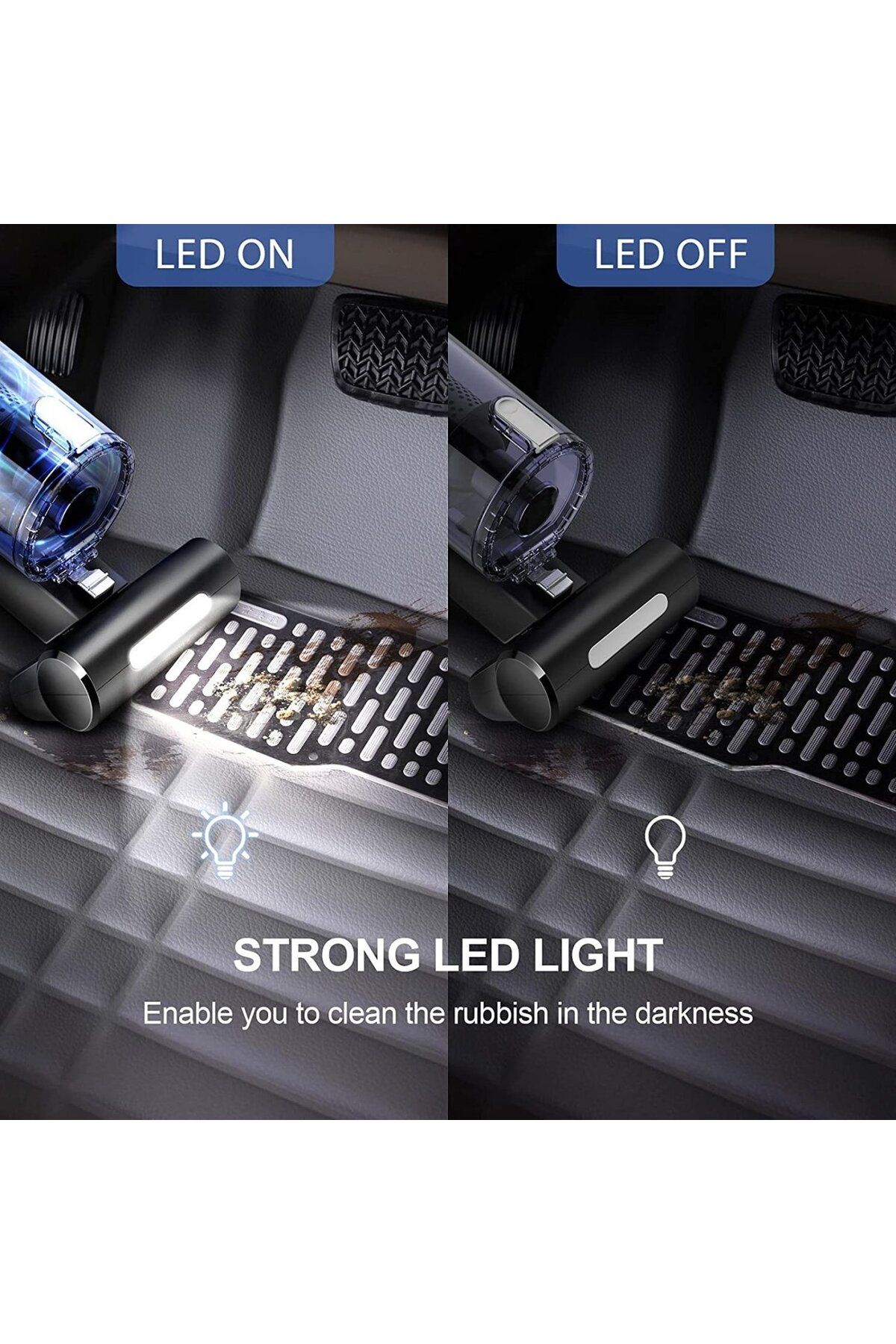 divendi-ro-Aspirator auto, Turbo 100W, Lumină LED, Accesorii incluse, Premium 11