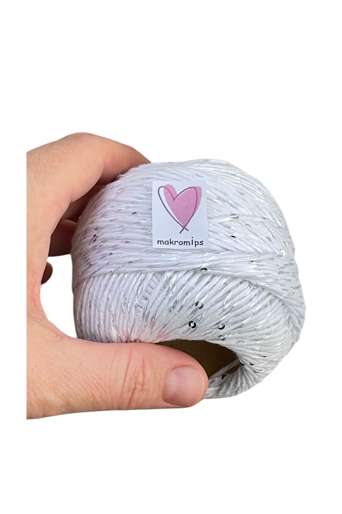 Makromİps-Pullu Coton Hand Knitting Yarn (50Gr) Sequence Shiny Stylish Hobby Fun 4