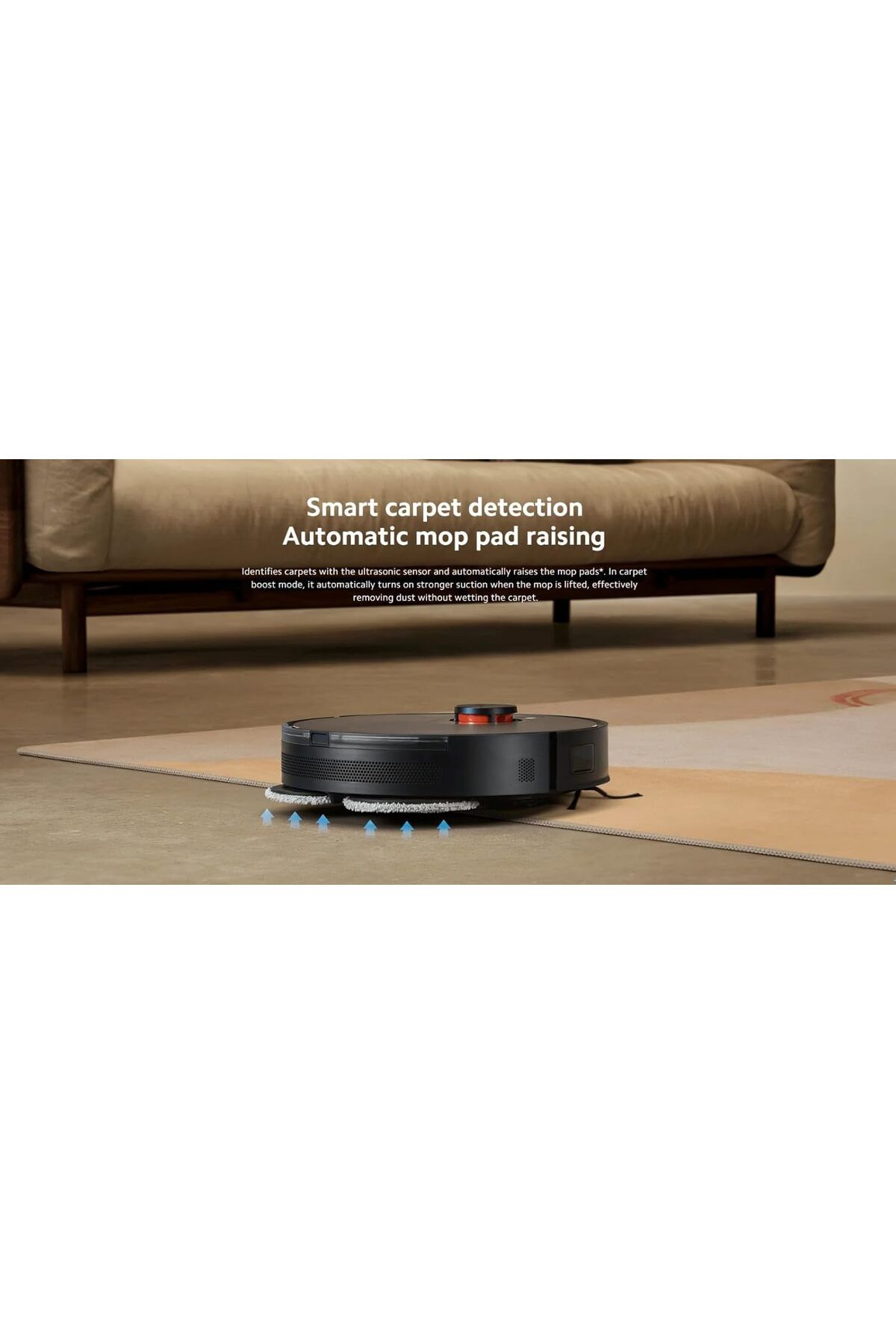 Xiaomi-Robot Vacuum S20+（Black） with Auto-Raising Mop & Smart Carpet Detection, 6000Pa Suction, 4