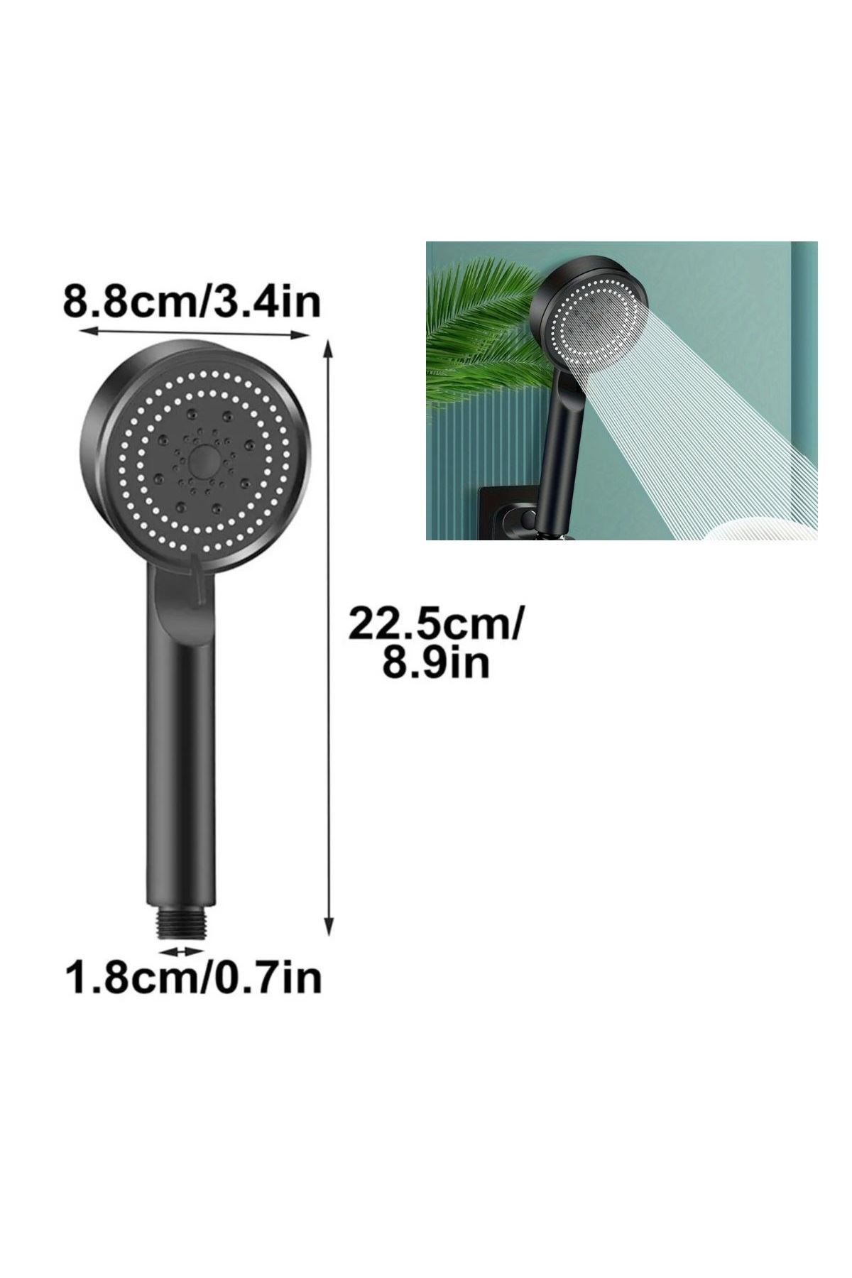 CONAHOME-Buffer ®   5 Functions High Pressure Adjustable Black Shower Head 5