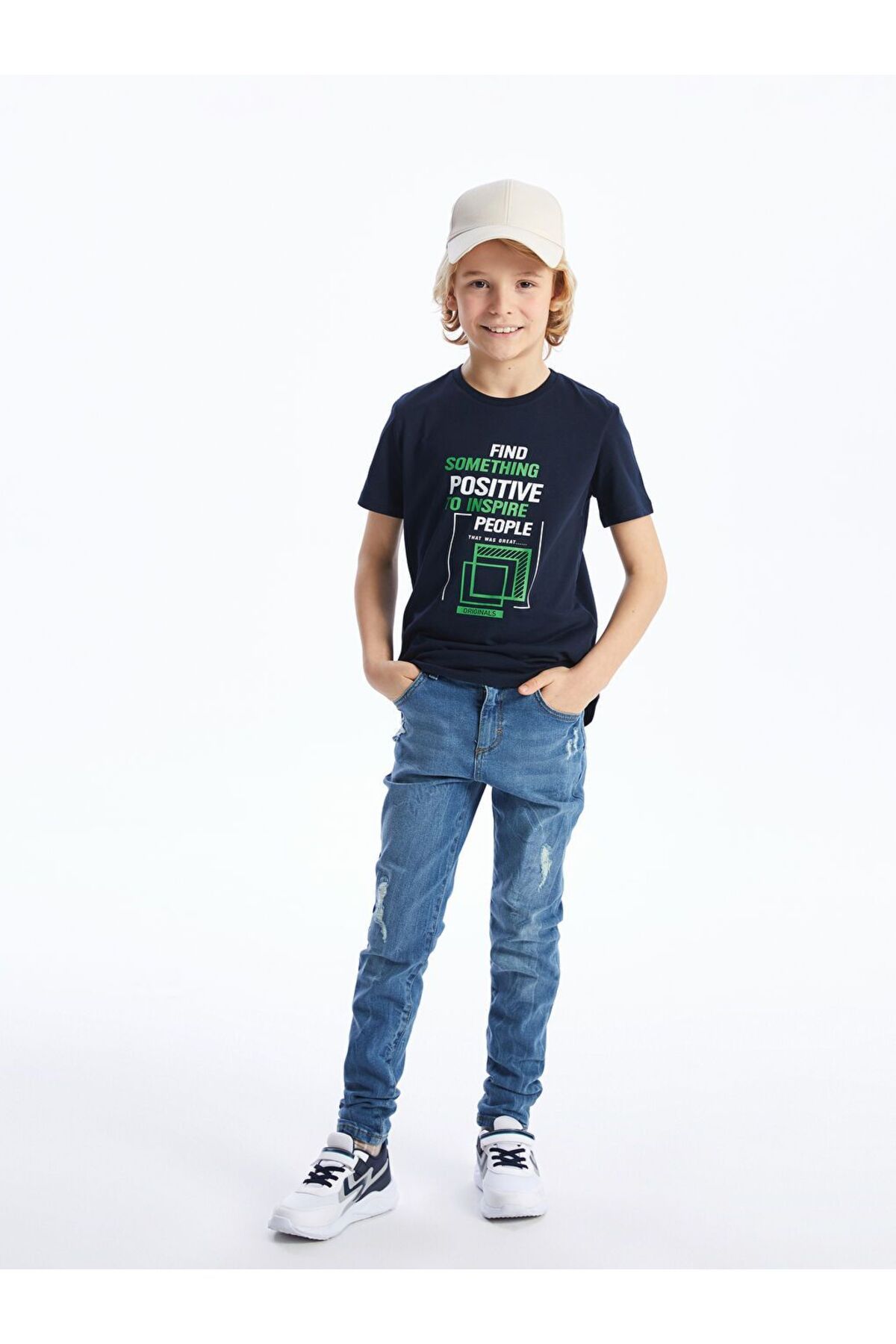 LC Waikiki-Lcw Kids Boy's Jeans Trousers with Adjustable Elastic Waist 2