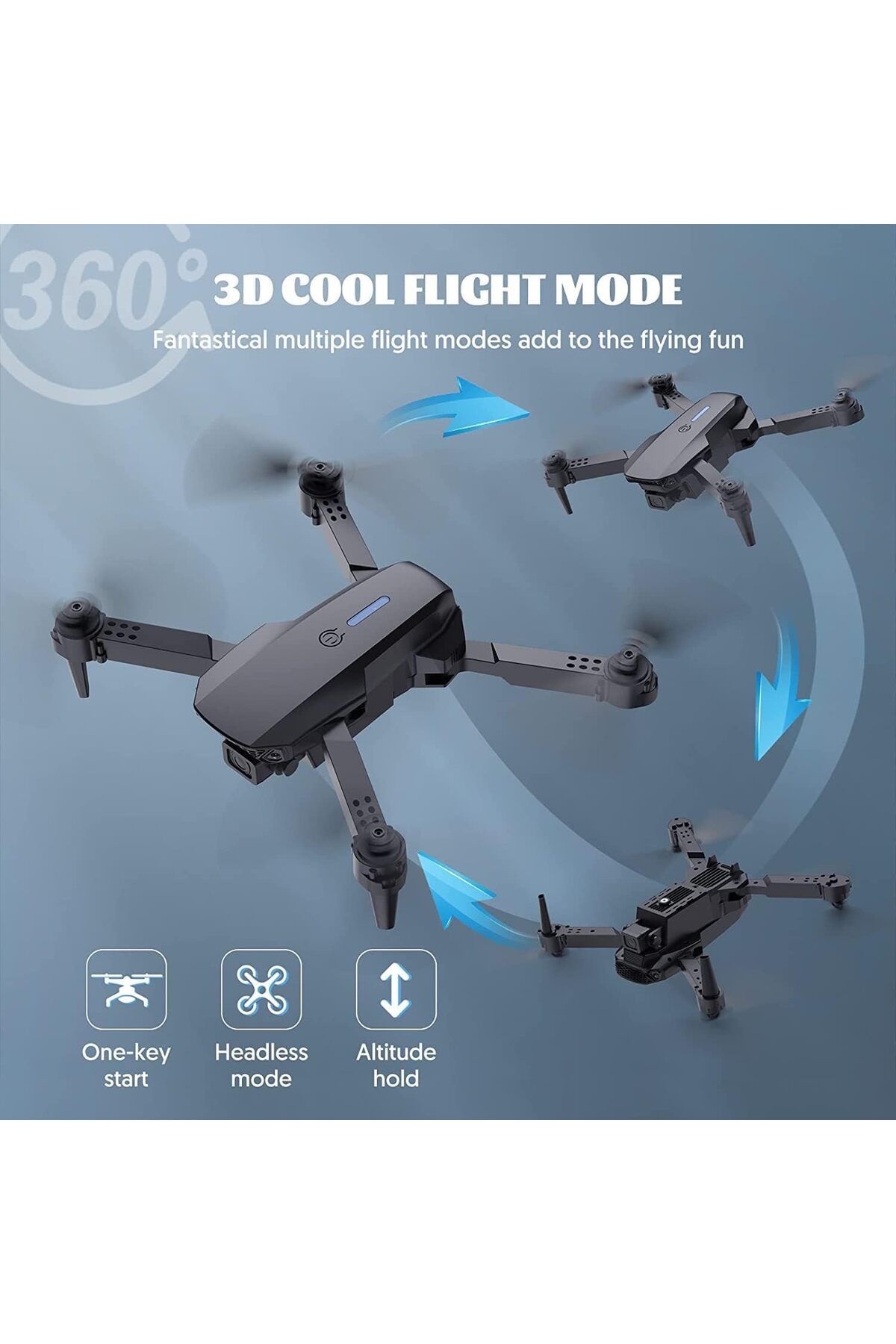 Cyber-Mini Drone With Single Camera Foldable Drone With Carrying Case, 3