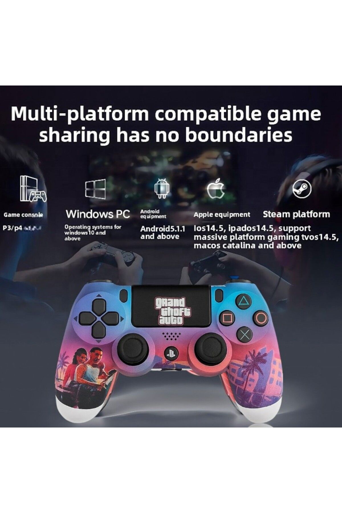 Generic-Dual P4 Gamepad Kit – Wireless Controllers For Ps, Double-motor Vibration/precision Control Gameplay 3