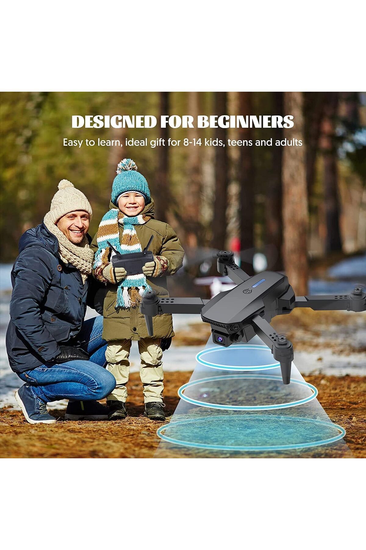 Cyber-Mini Drone With Single Camera Foldable Drone With Carrying Case, 5
