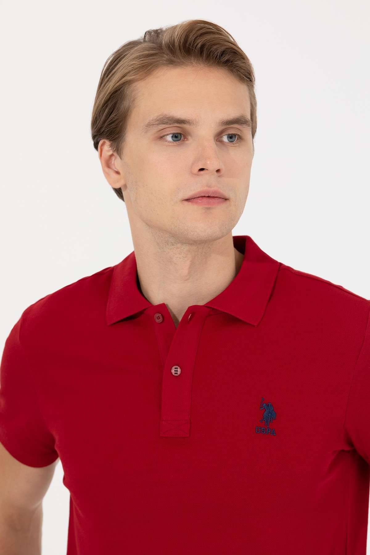 یو اس پولو پولو شرت مردانه طرح بورگوندی مشکی