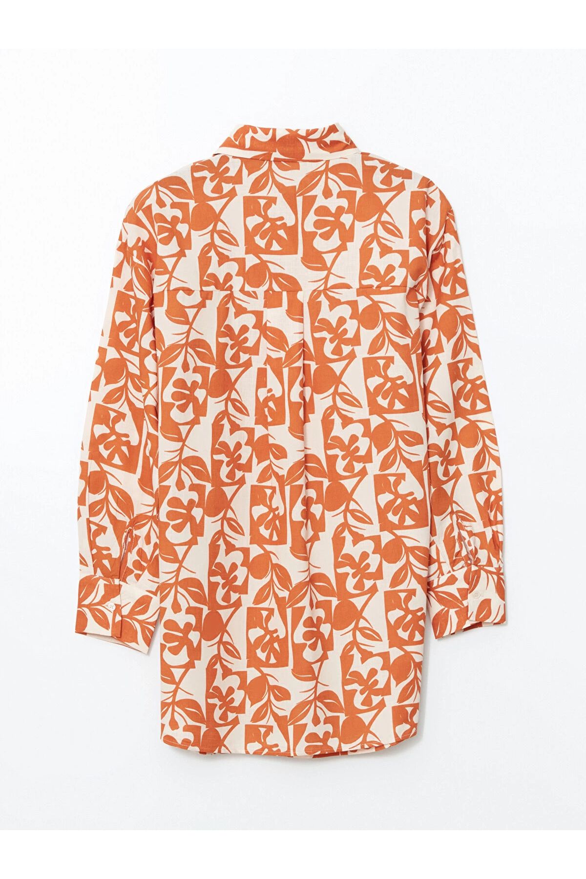 LC Waikiki-Lcw Modest Orange Patterned Oversize Women's Shirt Tunic 6