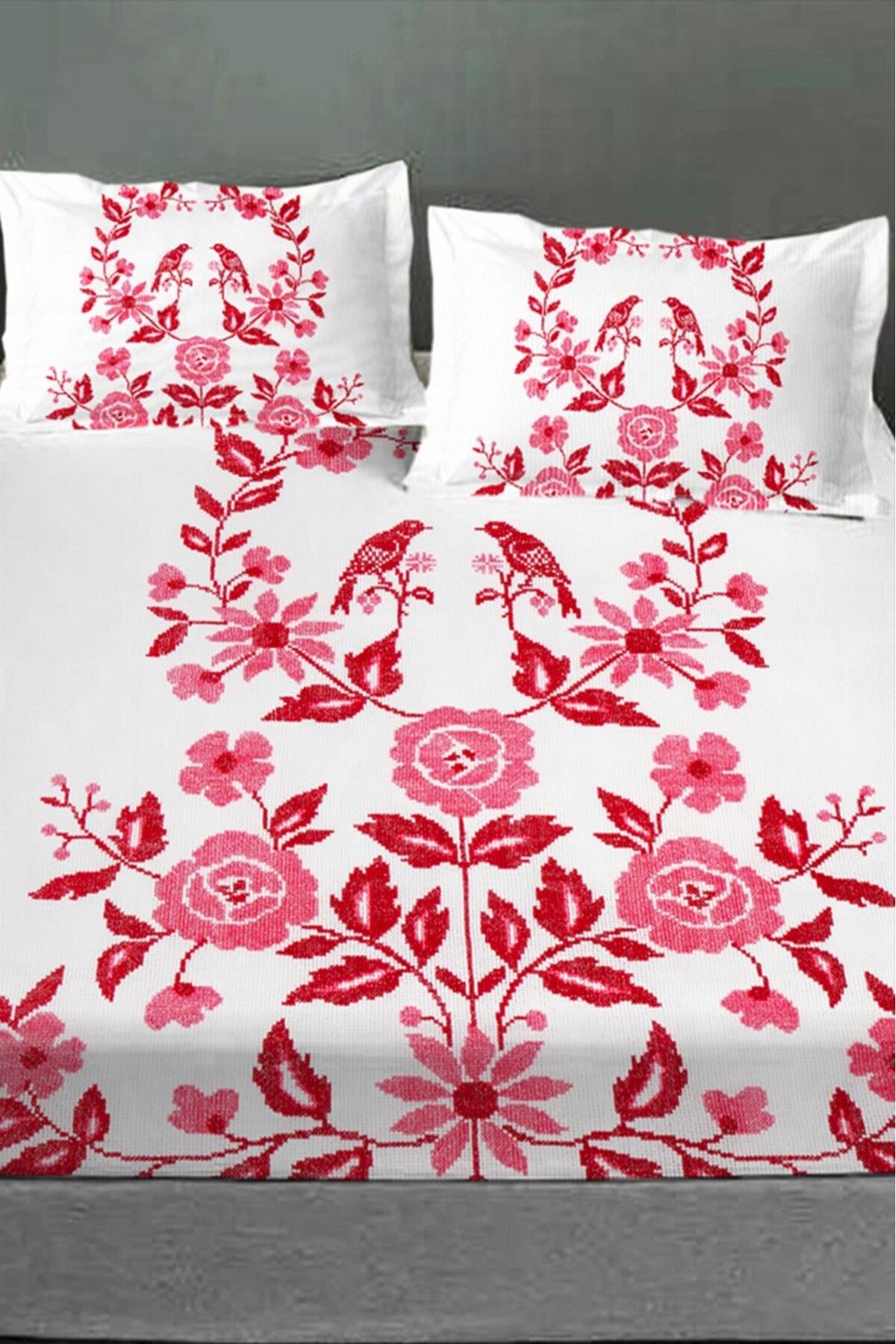 MonoHome-100% Cotton Fitted Sheet Special Design 5D Digital 60 Wire Cross Stitch 2