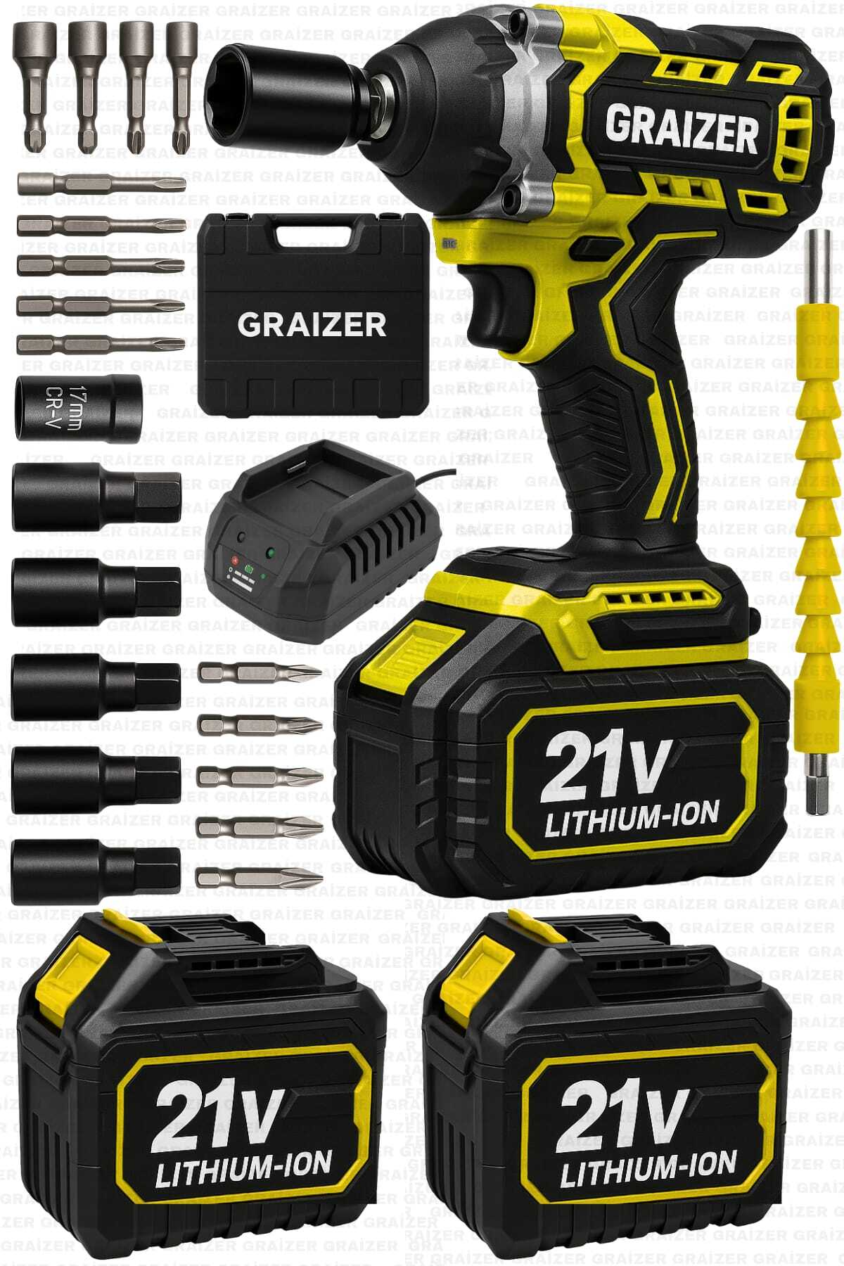 Graizer 1600 Nm Akülü Somun Bijon Sökme Takma Sikma Makinesi