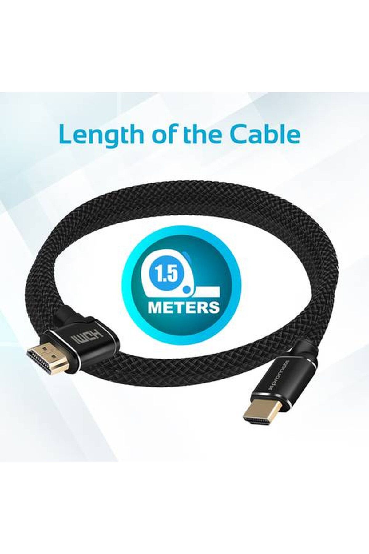 Promate-كابل HDMI للصوت والفيديو ، يدعم دقة 4K ويحتوي على منفذ إيثرنت عالي السرعة، بطول 3 أمتار " 4