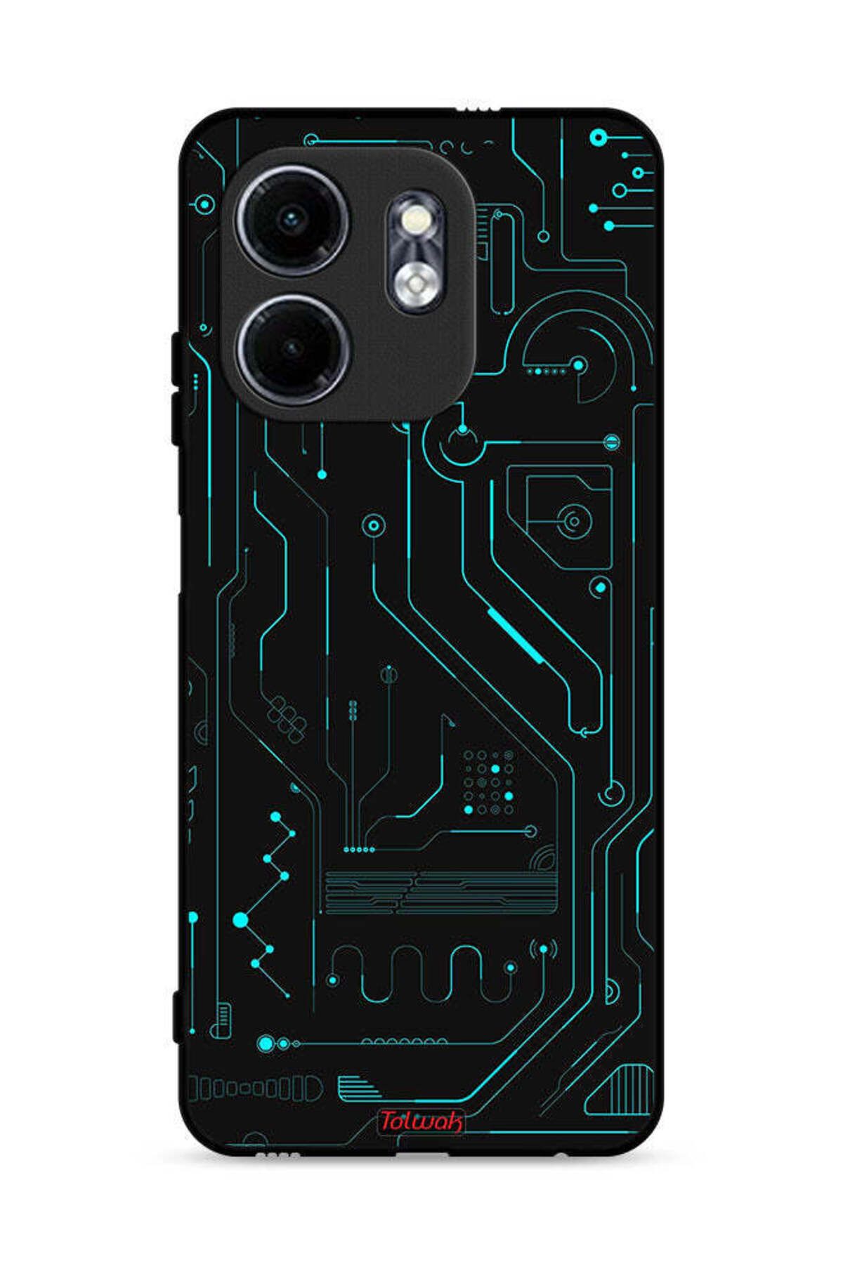 Tolwak-غطاء حماية لهاتف Infinix Hot 50i 4G، دوائر فنية رقمية، تصميم بسيط، شاشات متعددة 1
