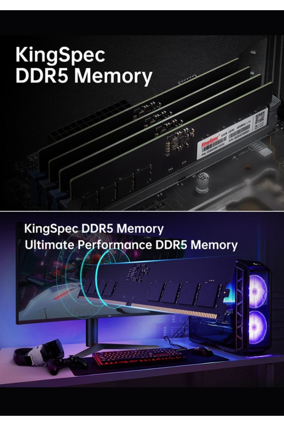 KINGSPEC-DDR5 Desktop Memory RAM 288-pin DIMM 5600MHz Compatible Intel And AMD System 6