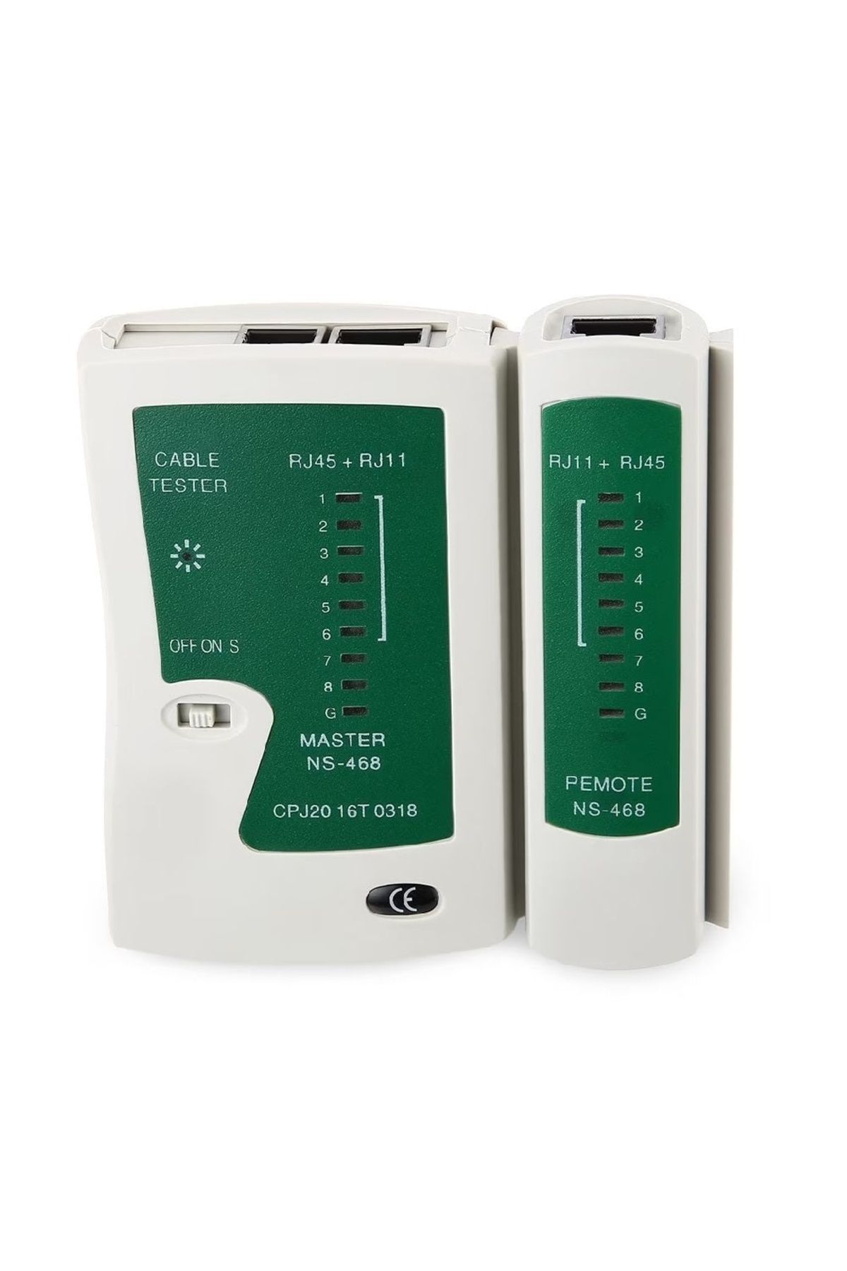 divendi-ro-LAN network cable tester, RJ45, RJ11, N21CL, Cat5, Ethernet and Line, incl. case, white/green 1