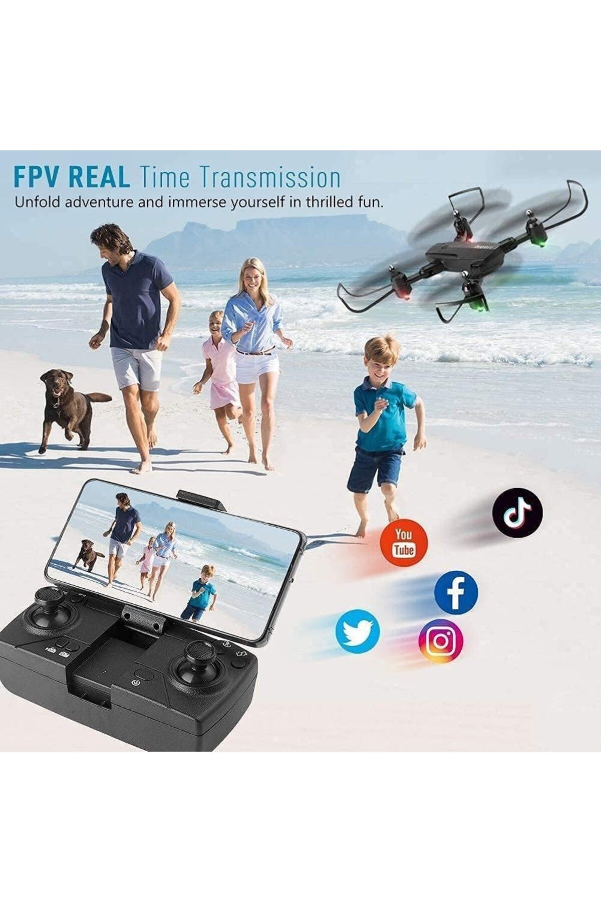 divendi-ro-TYPHOON drone with GPS, 1080PX, 4K HD camera, RC, foldable, 20-25min flight autonomy, black 4