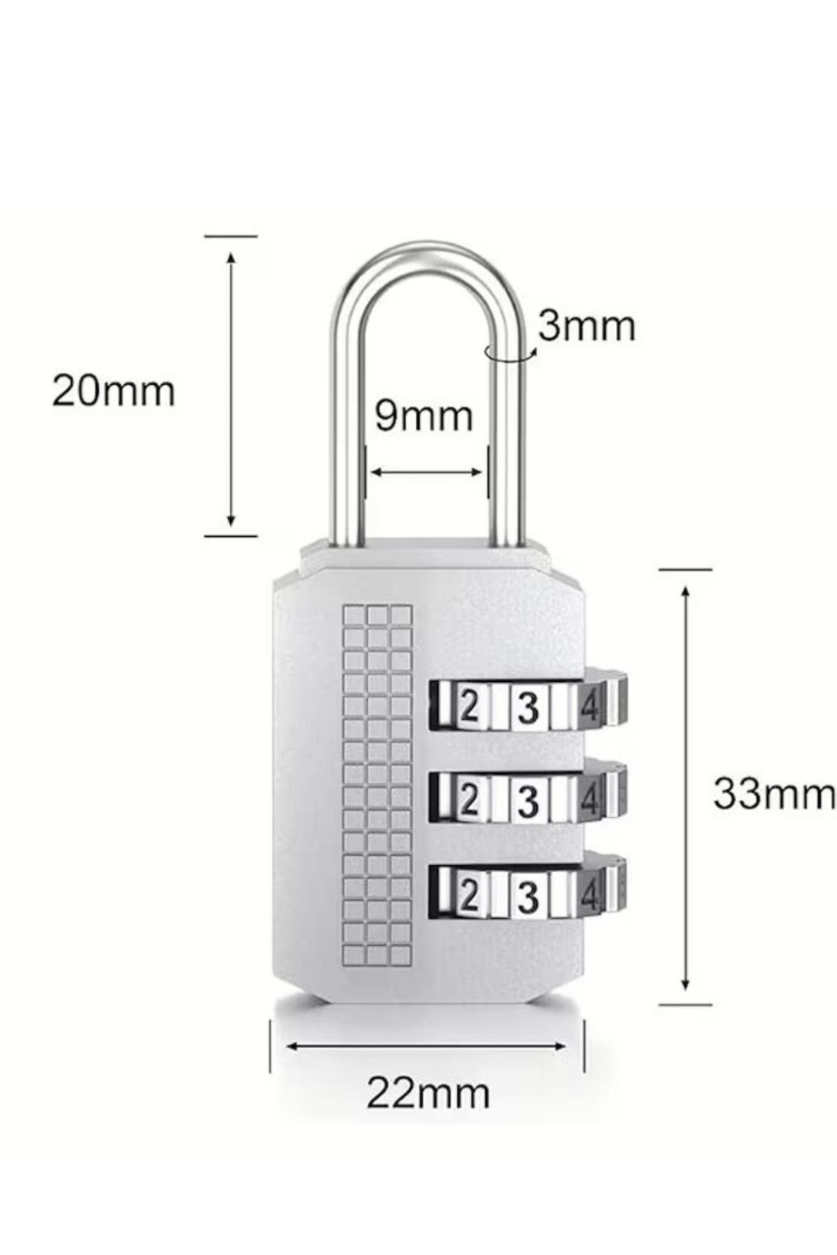 usin-Mini 3 Digit Combination Cabinet Bag Suitcase Door Daily Bicycle Lock - Combination Padlock 32mm 3