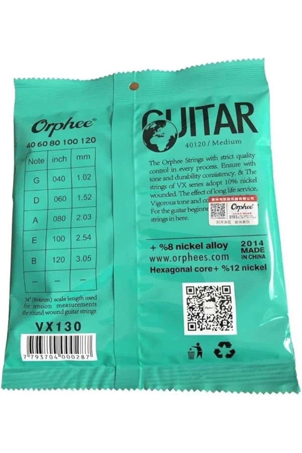 Raymond Joes-Orphee Vx130 Bass Guitar String 5 Strings 40-60-80-100-120 Hexagonal Core Steel Nickel Alloy 2