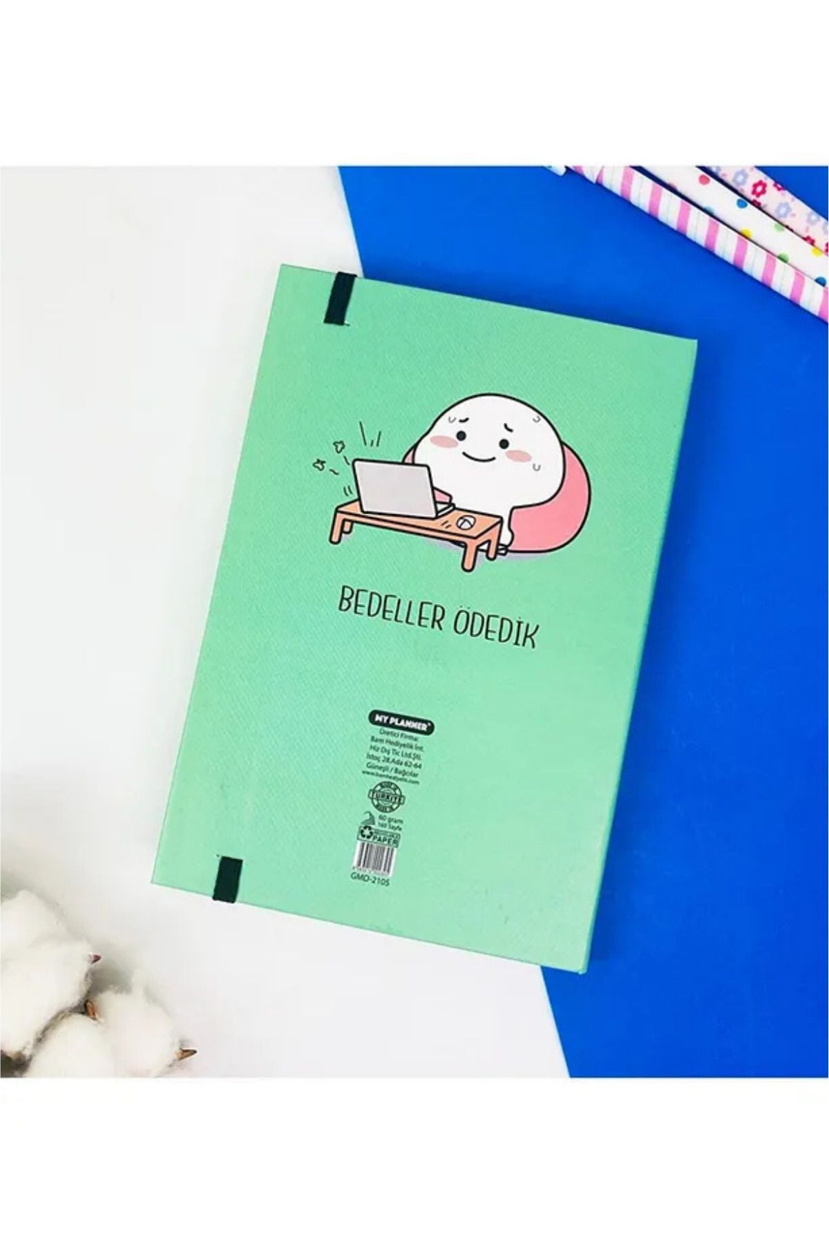 MİNGODAN-Designed Daily Elastic Notebook with Figure and Talking Design Unlined Notebooks 3