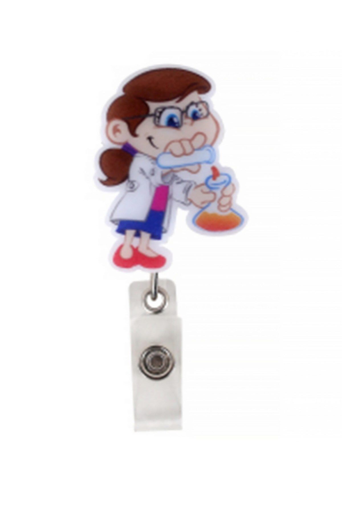 Nur Medikal Giyim-Laborant Chemist Researcher Lab Patterned Yoyo Name Badge Holder 3