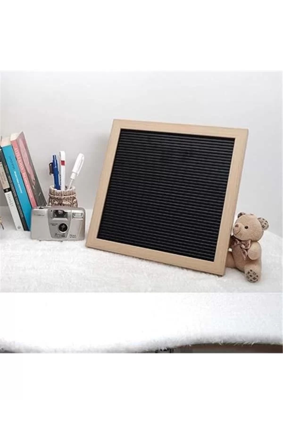 Patladı Gitti Ahsap Yazı Panosu Mesaj Tahtası Ve Beyaz Harf Seti fotoğrafı 7 (önizleme)