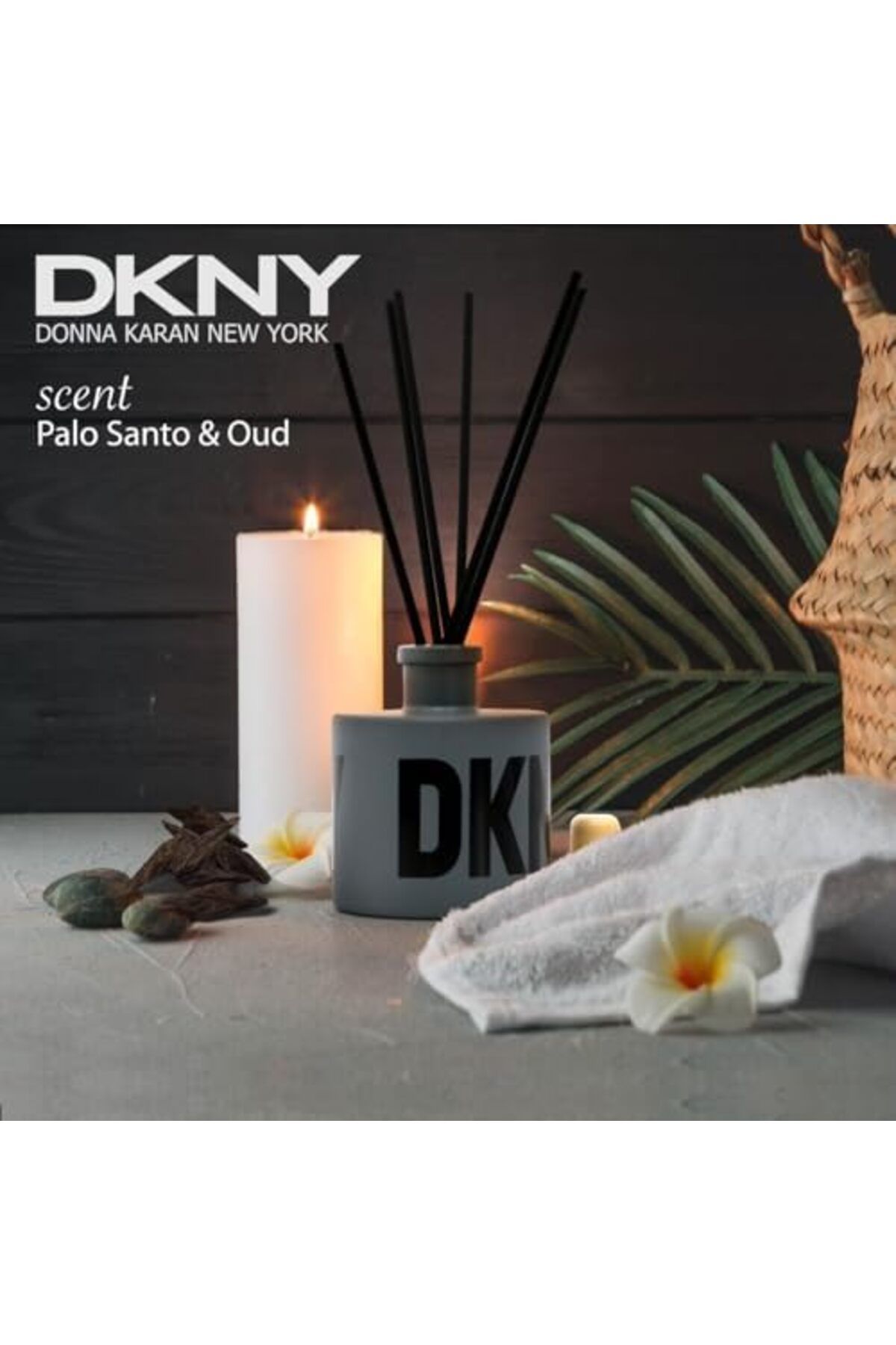 Dkny-ناشر معطر برائحة القصب الطبيعي/خشب المريمية وملح البحر / 6.7 أونصة (200 مل) / عبوة واحدة/مجموعة ناشرات القصب 2