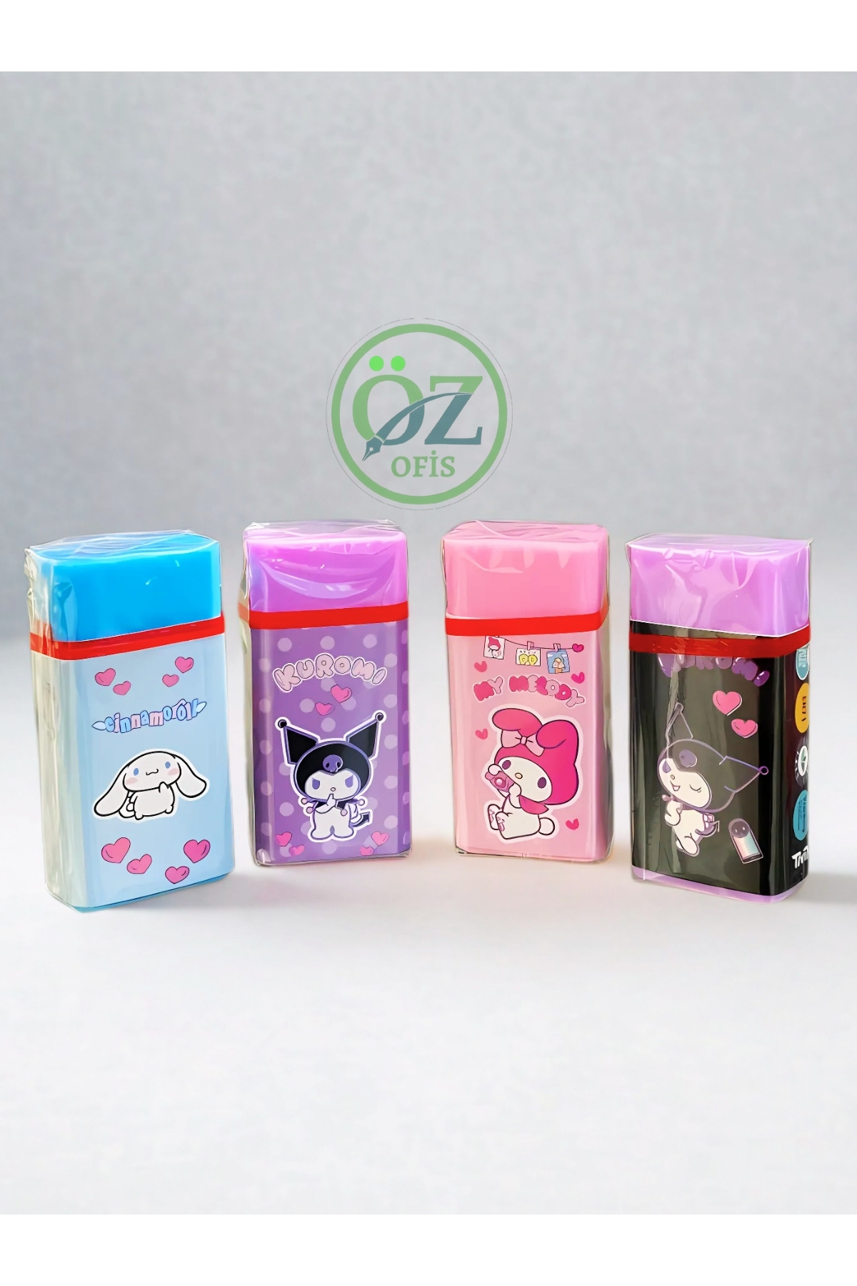 ÖZ OFİS Kuromi My Melody Cinnamoroll 2'li Silgi Seti 2025 Yeni Sezon