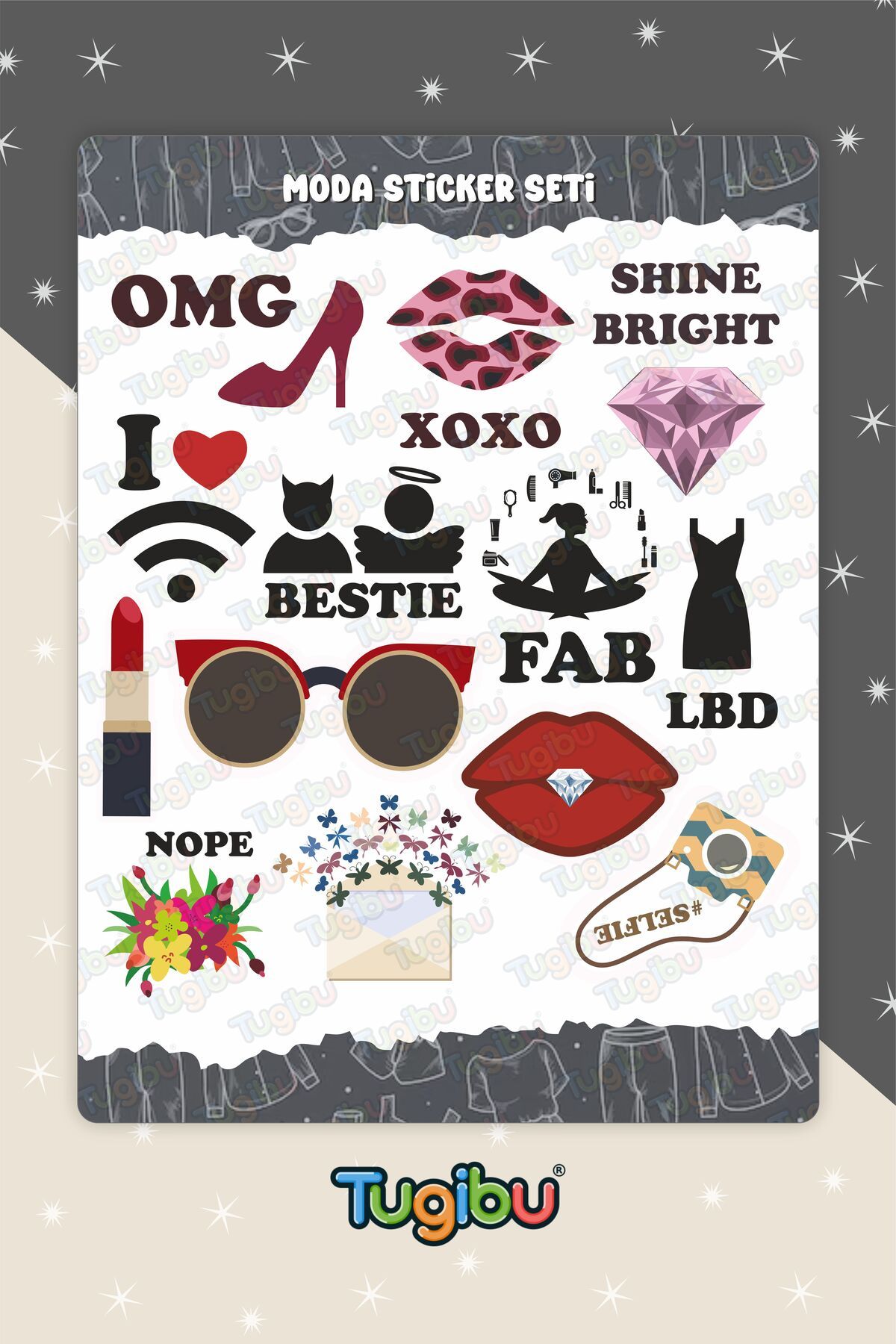 TUGİBU-Fashion Sticker Set, Girl Power Sticker Set, 25 Pieces Girl Power Stickers 3