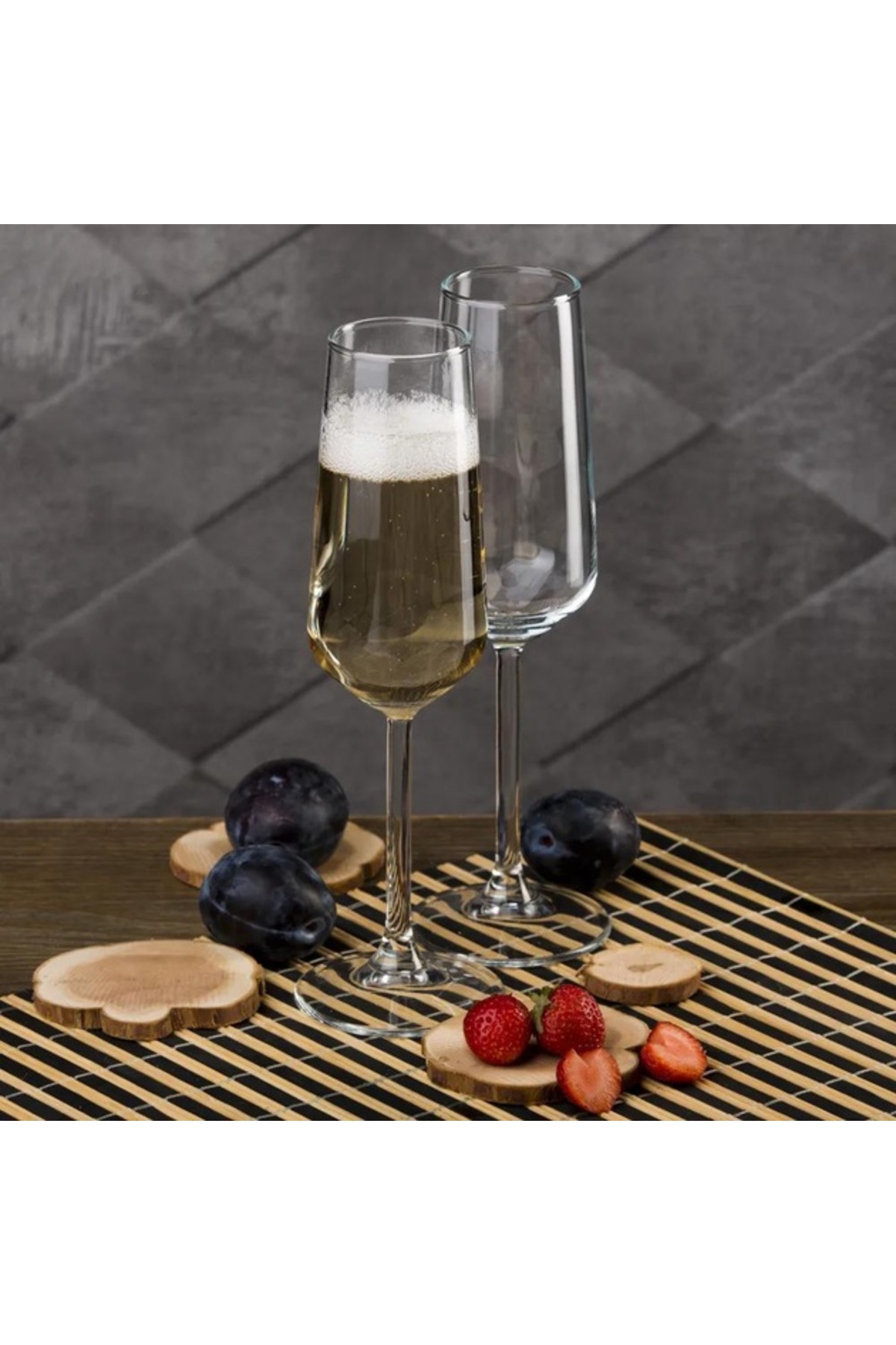 ALLEGRA GLASS CHAMPAGNE STEMWARE 6 PCSSET