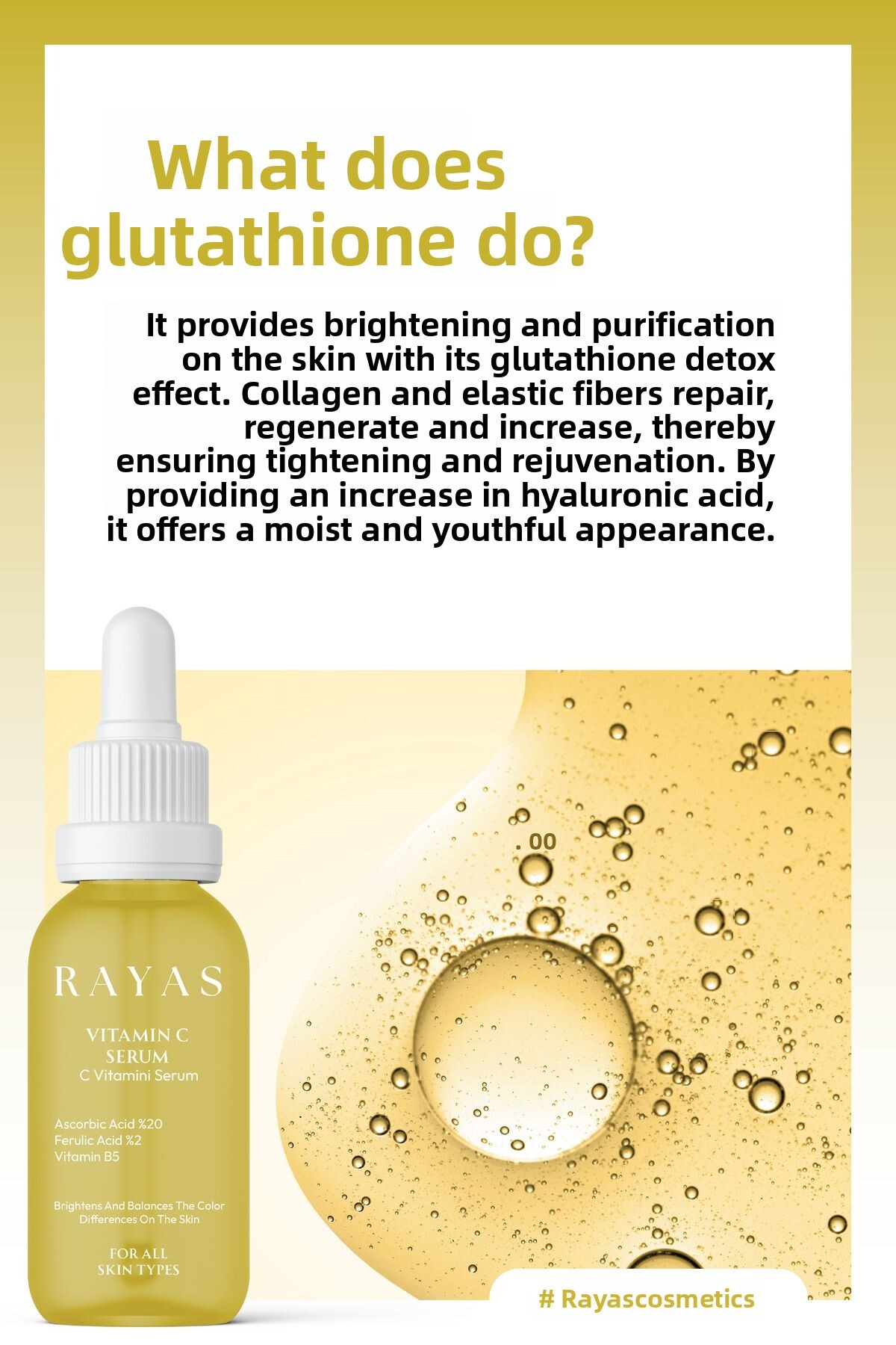 RAYAS Anti-Blemish Brightening Vitamin C Serum Glutathione, Ferulic Acid,  20% Ascorbic Acid 30 ml- Trendyol