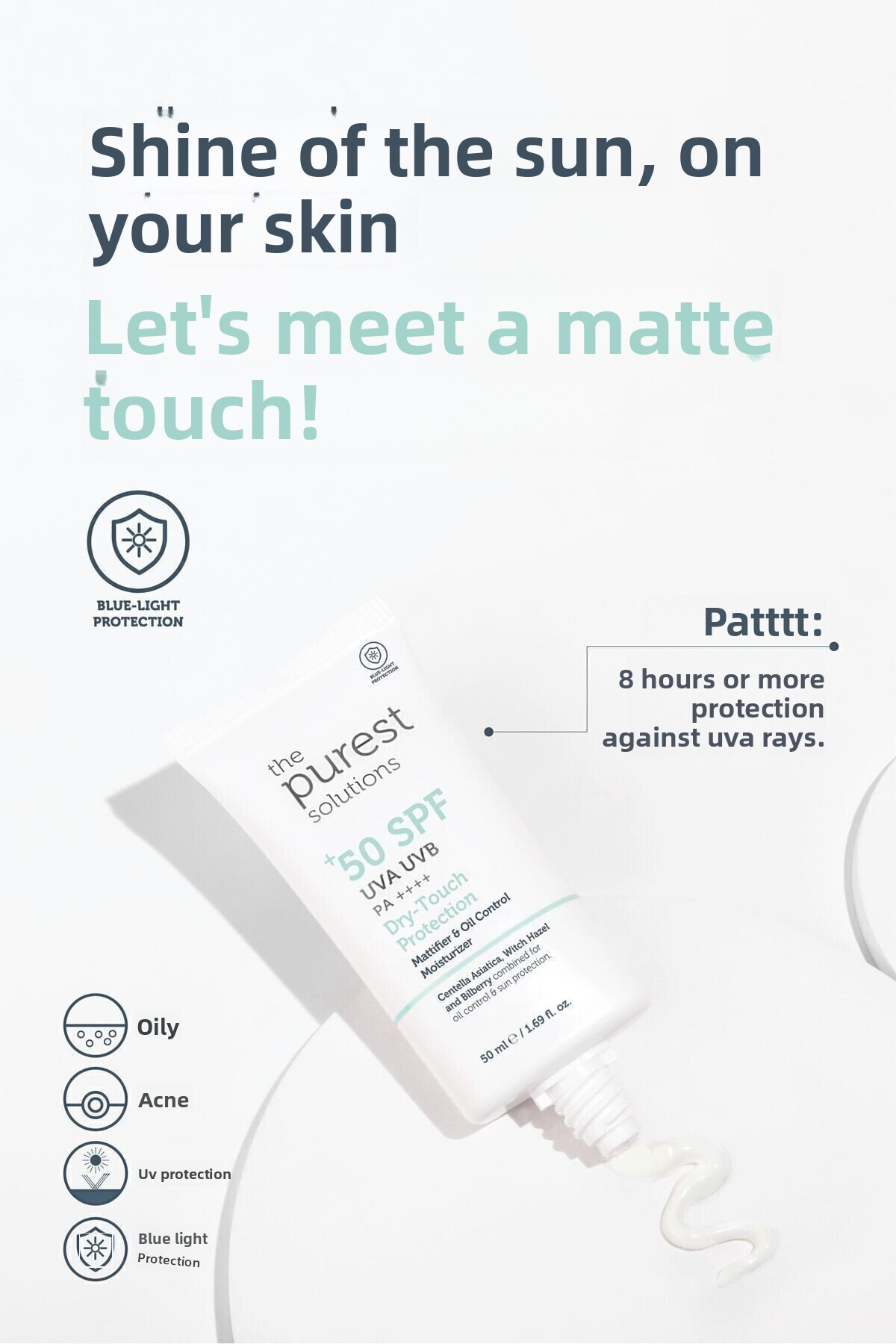 ROSSMANN-50 Ml Cream SPF 50 - Mattifying Sunscreen for Oily and Combination Skin 2