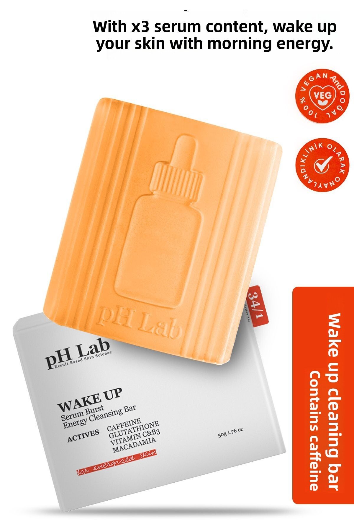 Ph Lab-Phlab Wake up Facial Cleansing Bar, Caffeine Serum Effective Puffiness Reducing Soap 1