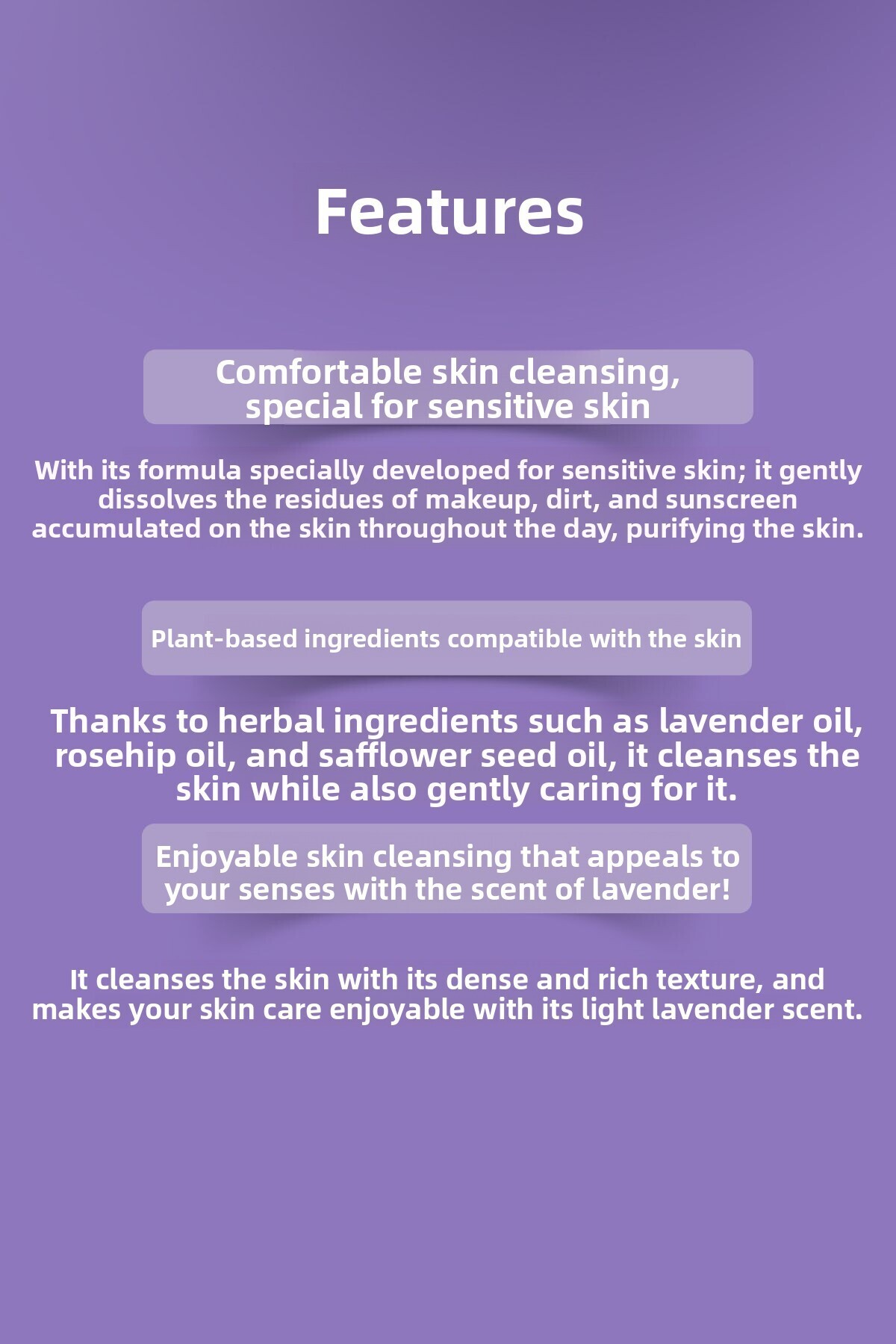 Missha-Makeup Remover Oil Suitable for Sensitive Skin Containing Lavender a'Pieu Lavender Cleansing Oil Sensitive 2