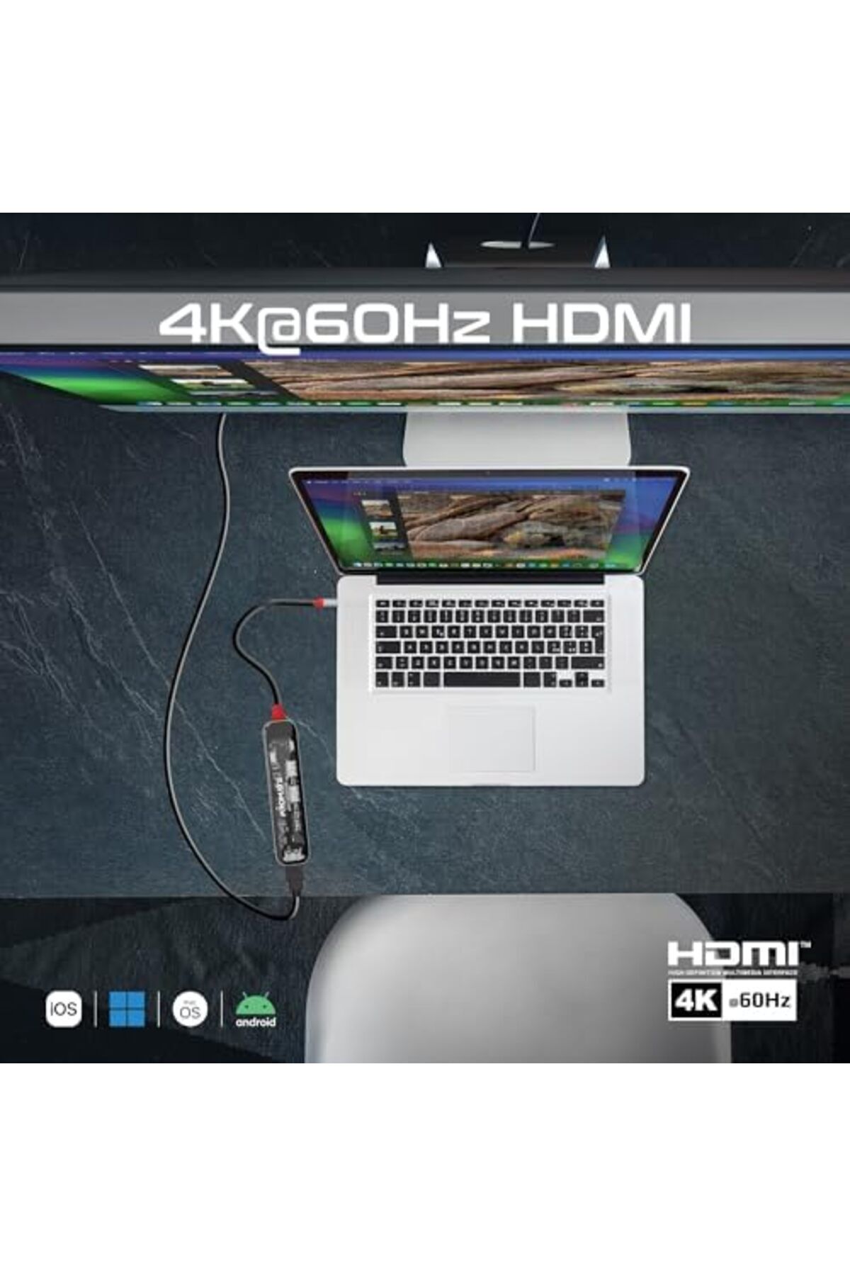 Promate-USB-C™ Hub, Premium Transparent 7-in-1 Multi-Display Hub with 4K HDMI, High Capacity 2TB S 8