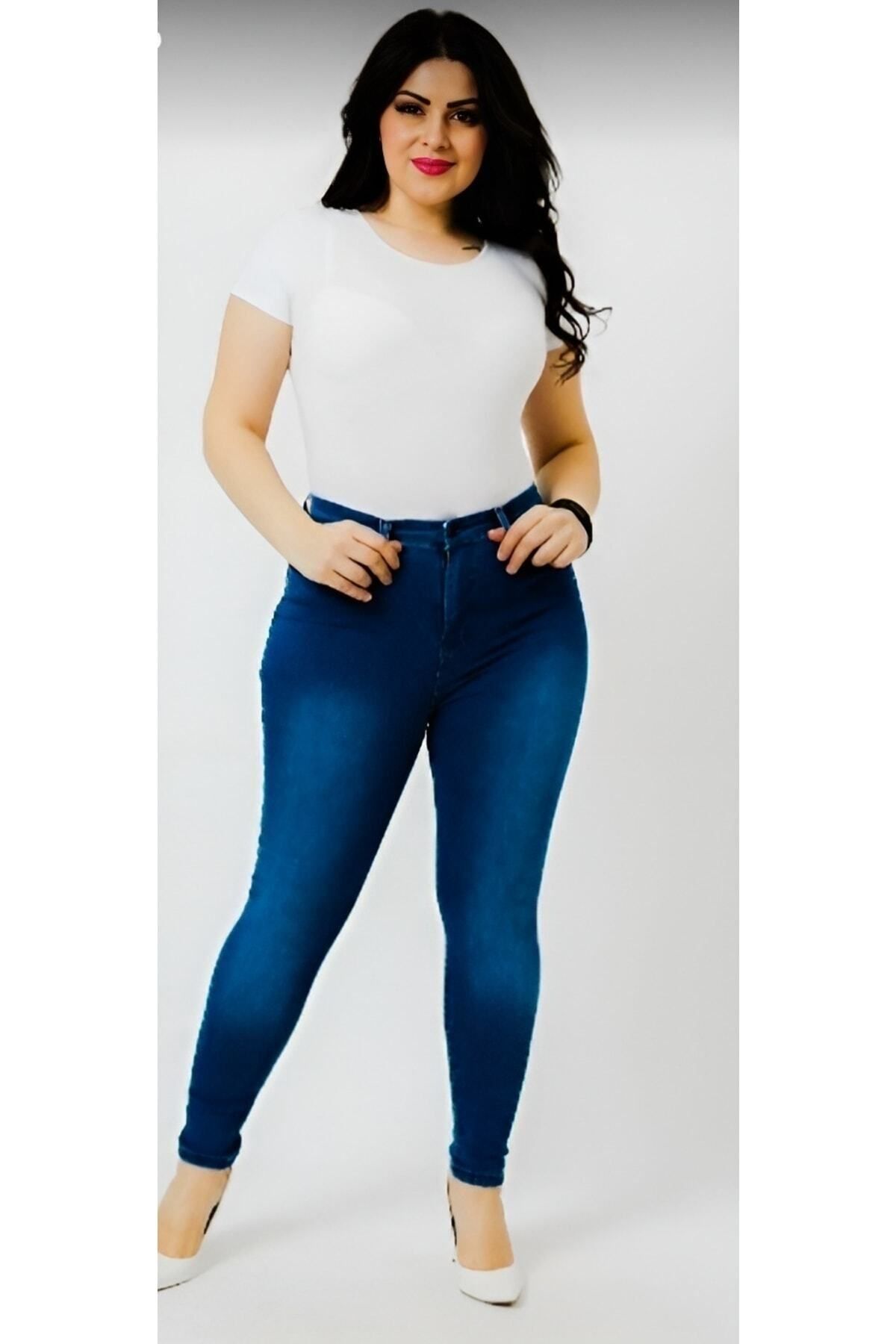 Lixera-Large Size Lycra Dark Weathered Oversize Jeans Collector Size Table Available 1