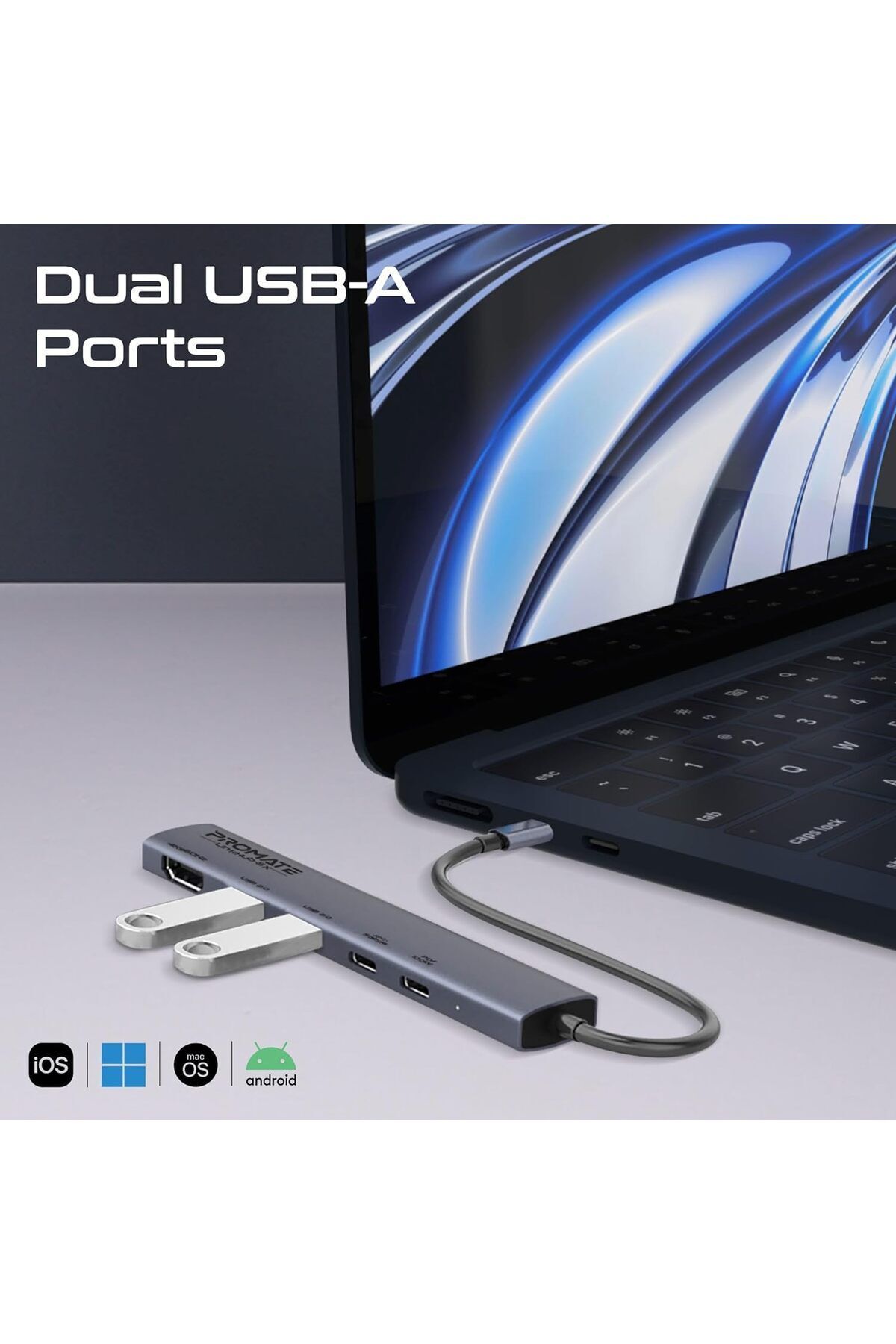 Promate-UCB-C 5-in-1 Multiport Hub 7