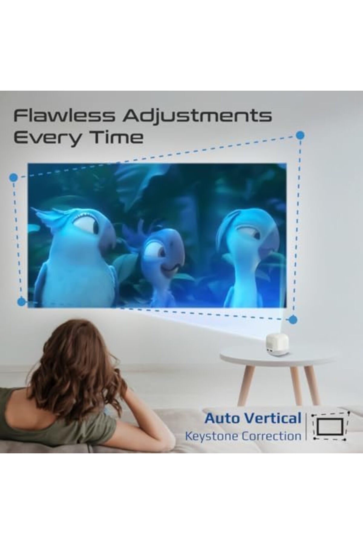 Promate-Portable Projector with HD Resolution, 4K Support, Wireless Screen Sharing, Built-In Speaker 5