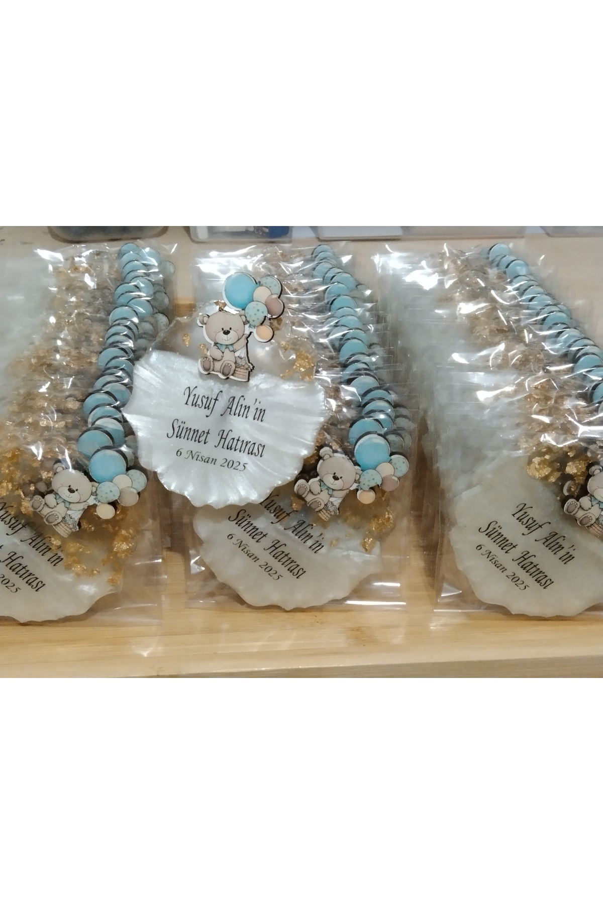 TREND Epoksi Magneti 20 Adet oturan balonlu ayıcık, bebek mevlütü, Düğün Kuran Hatırası fotoğrafı 3 (önizleme)