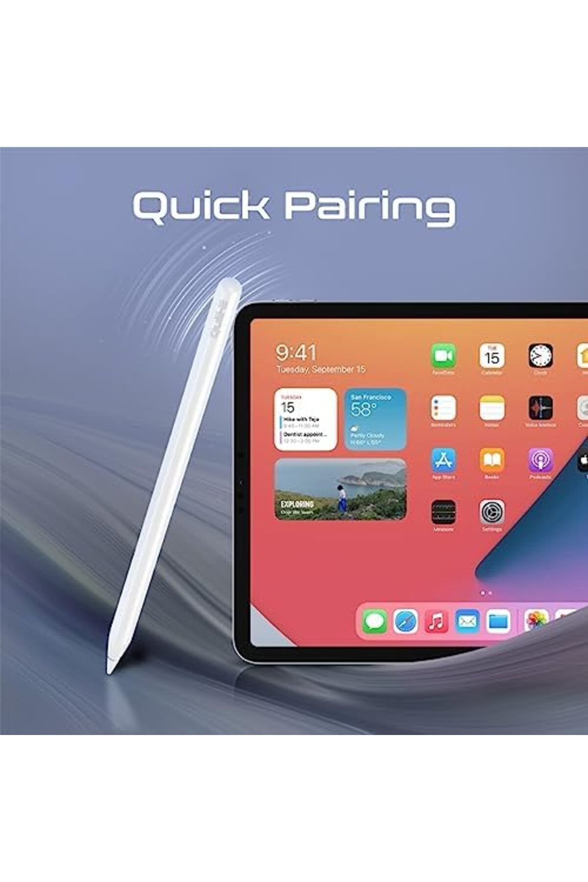 Promate-قلم ستايلس لجهاز iPad مع خاصية رفض راحة اليد، والتعرف على الإمالة، وبلوتوث الإصدار 5.1، وشاشة عرض الطاقة، 11 6