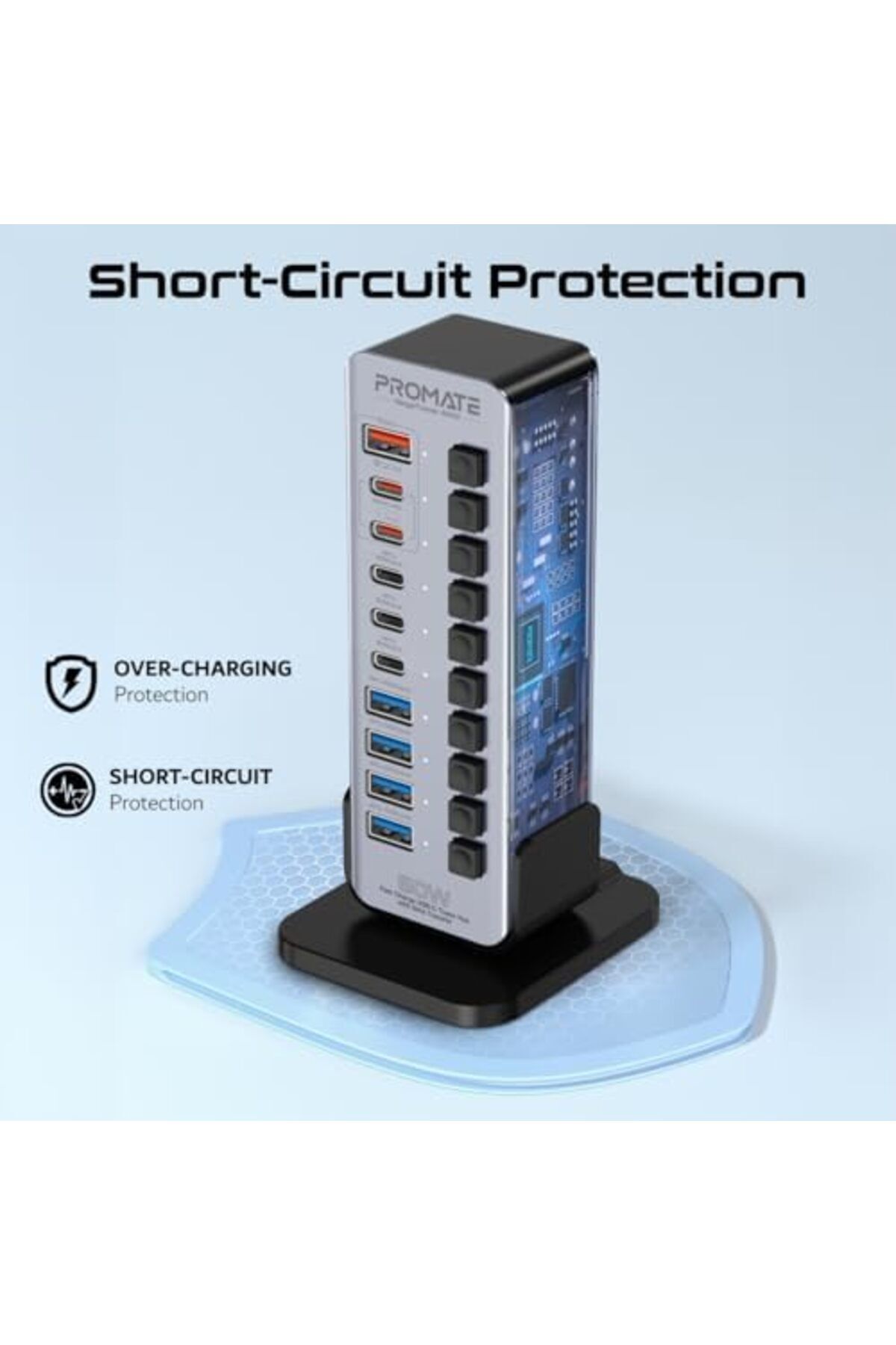 Promate-14-In-1 Multiport 60W USB-C Tower Hub 5