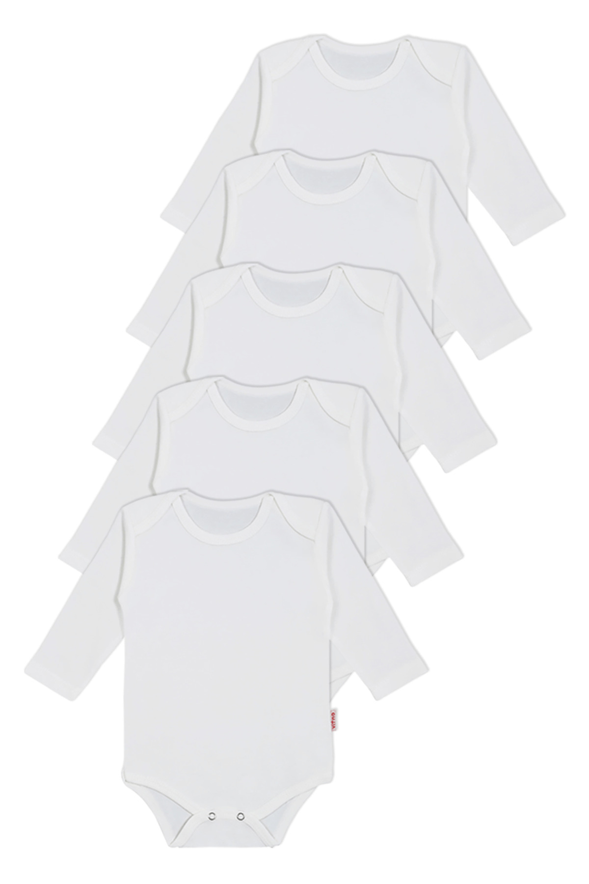 vitmo 5'li Bebek Uzun Kollu %100 Doğal Pamuk Çıtçıtlı Body Zıbın fotoğrafı 2 (önizleme)