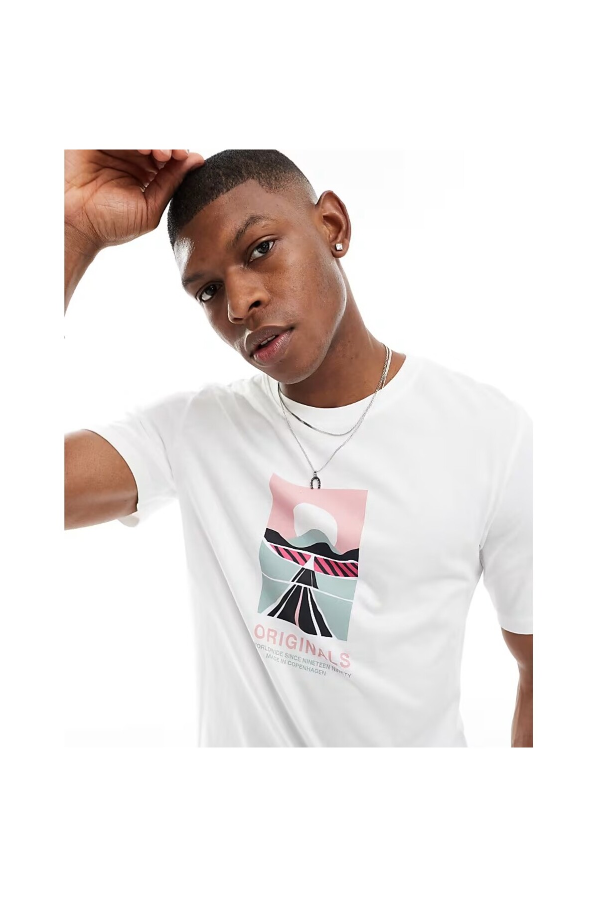 تی‌شرت یقه گرد سفید مردانه جک اند جونز مدل Lafayette 1 جک اند جونز تی شرت Jack & Jones