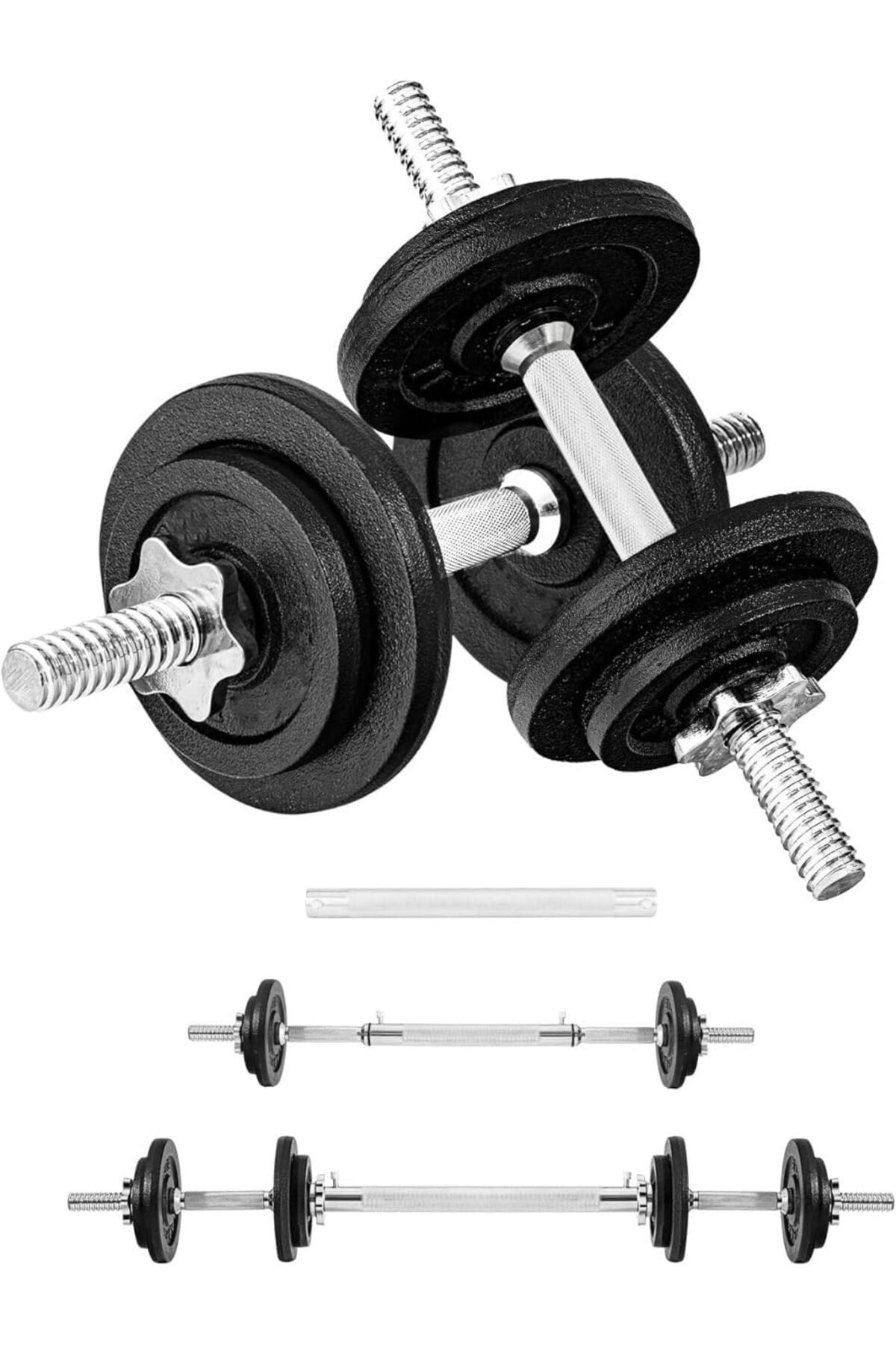 Delta Power-DeltaPower Cast Iron Adjustable Dumbbell Set Hand Weight 30KG 5