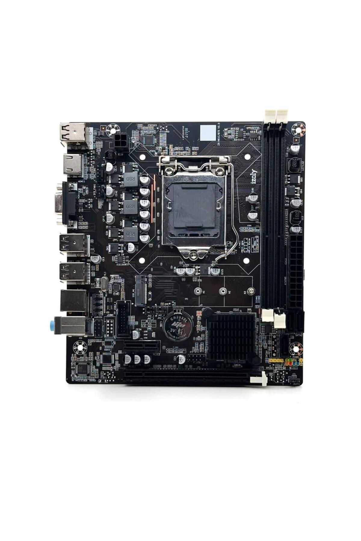 IZOLY-H61 Sata Ddr3 1600Mhz USB 2.0 Vga HDMI Audio Lan 1155P 2.3.Gen Motherboard 3