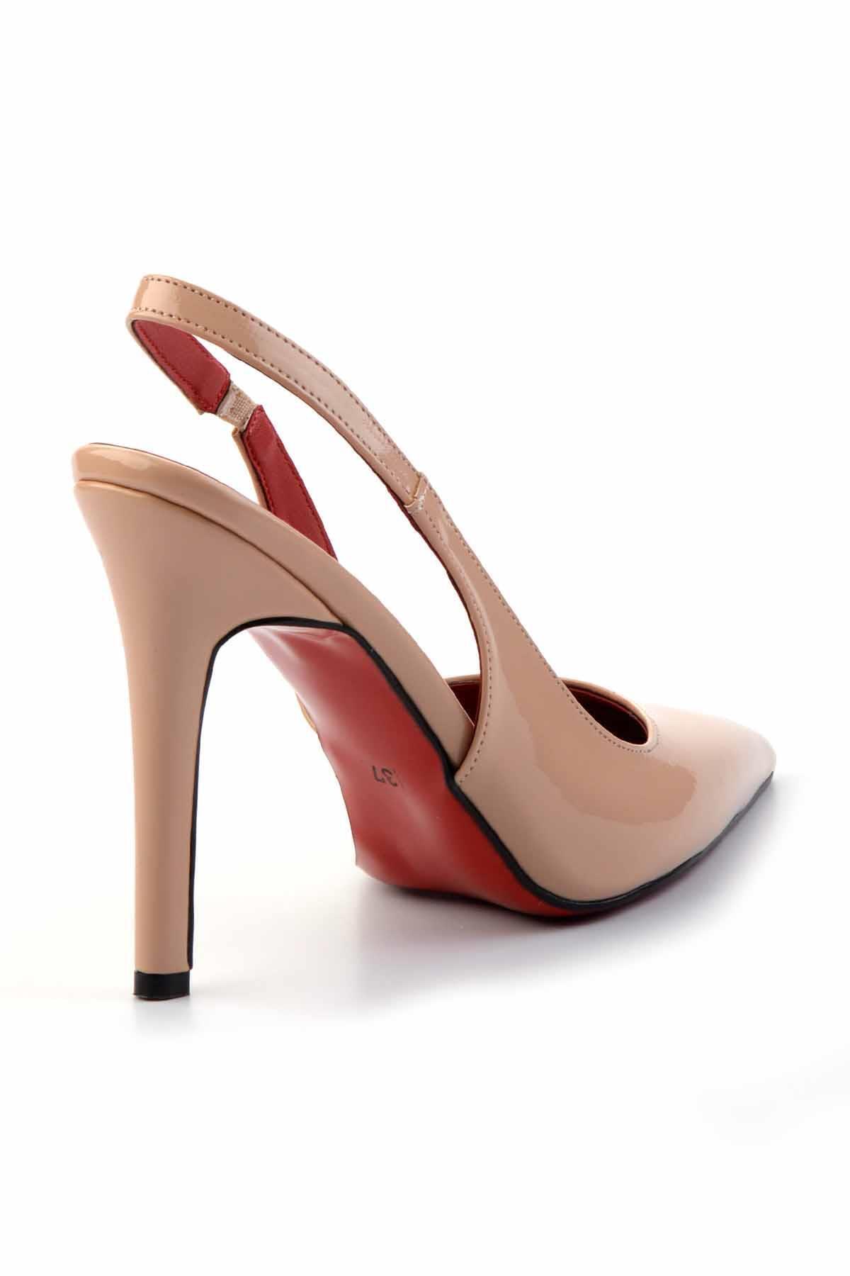 Bambi-Klassische Damenschuhe mit Absatz aus Lackleder in Nude01455018208 4