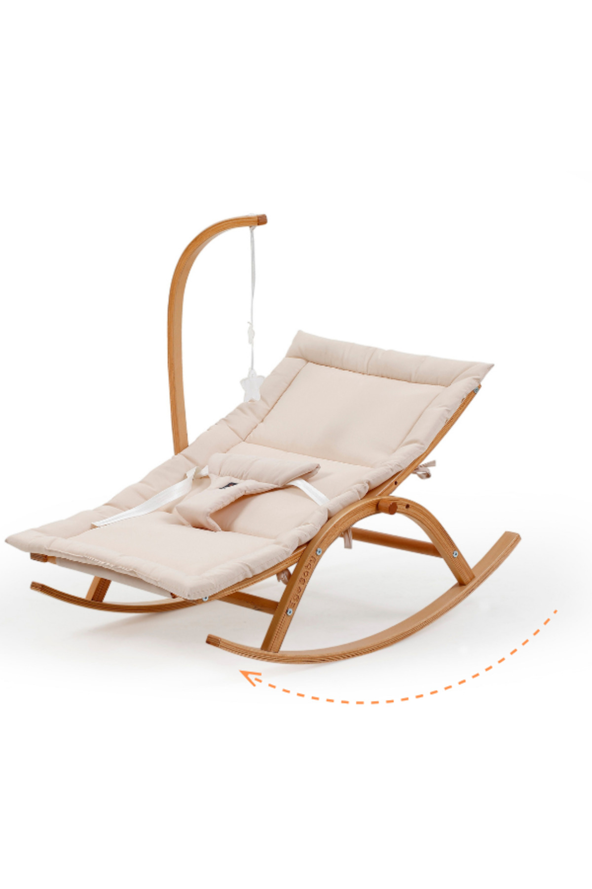 EGEBABY Vernikli Ahşap Hug 2 Kademeli Doğal Sallanan Ana Kucağı Bej fotoğrafı 5 (önizleme)