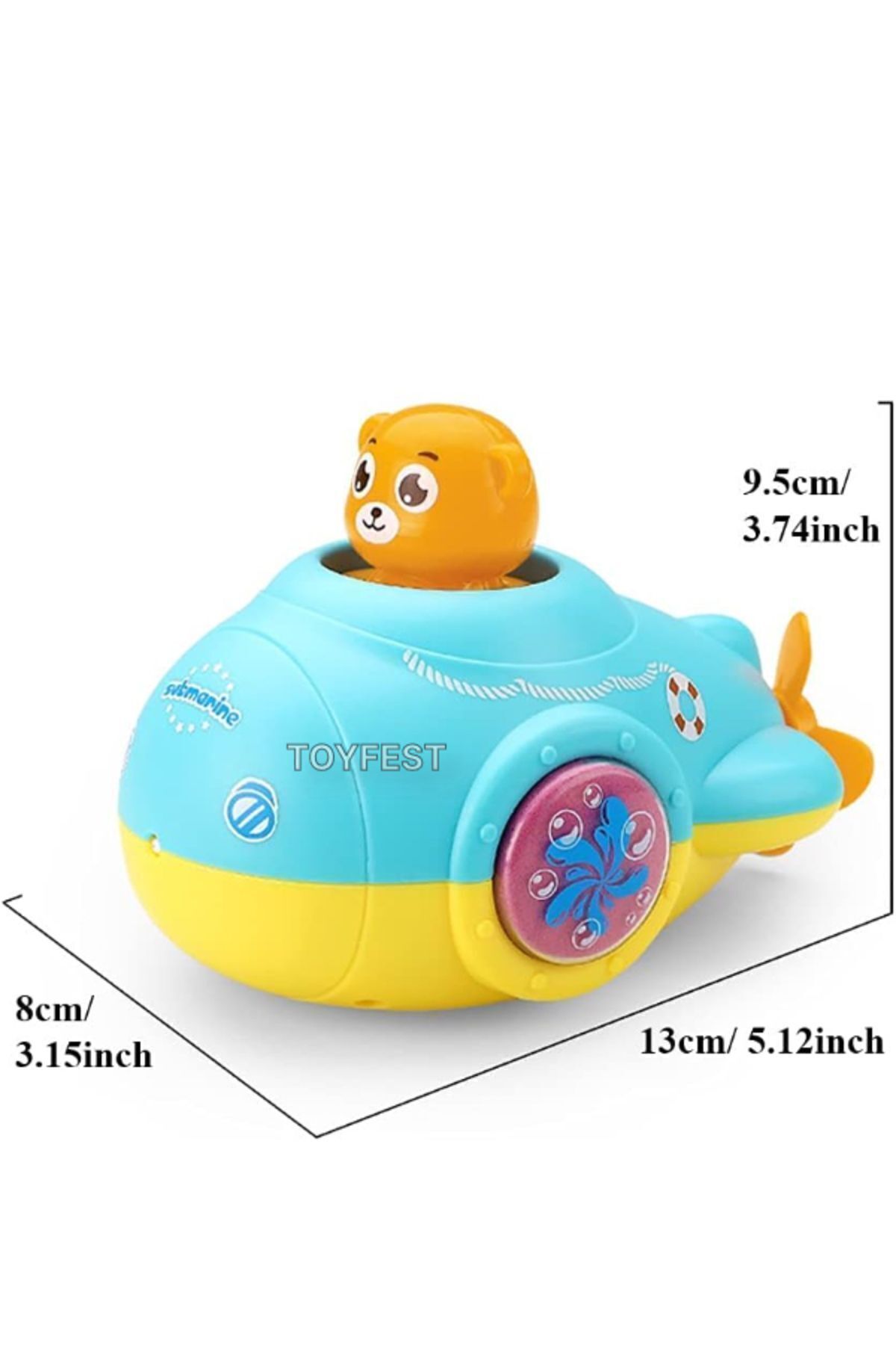 TOYFEST Kurmalı Kendiliğinden Banyo Küvet Havuz Deniz de Yüzen AyıcıK Submarine Denizaltı Oyuncak - Model 2 fotoğrafı 4 (önizleme)
