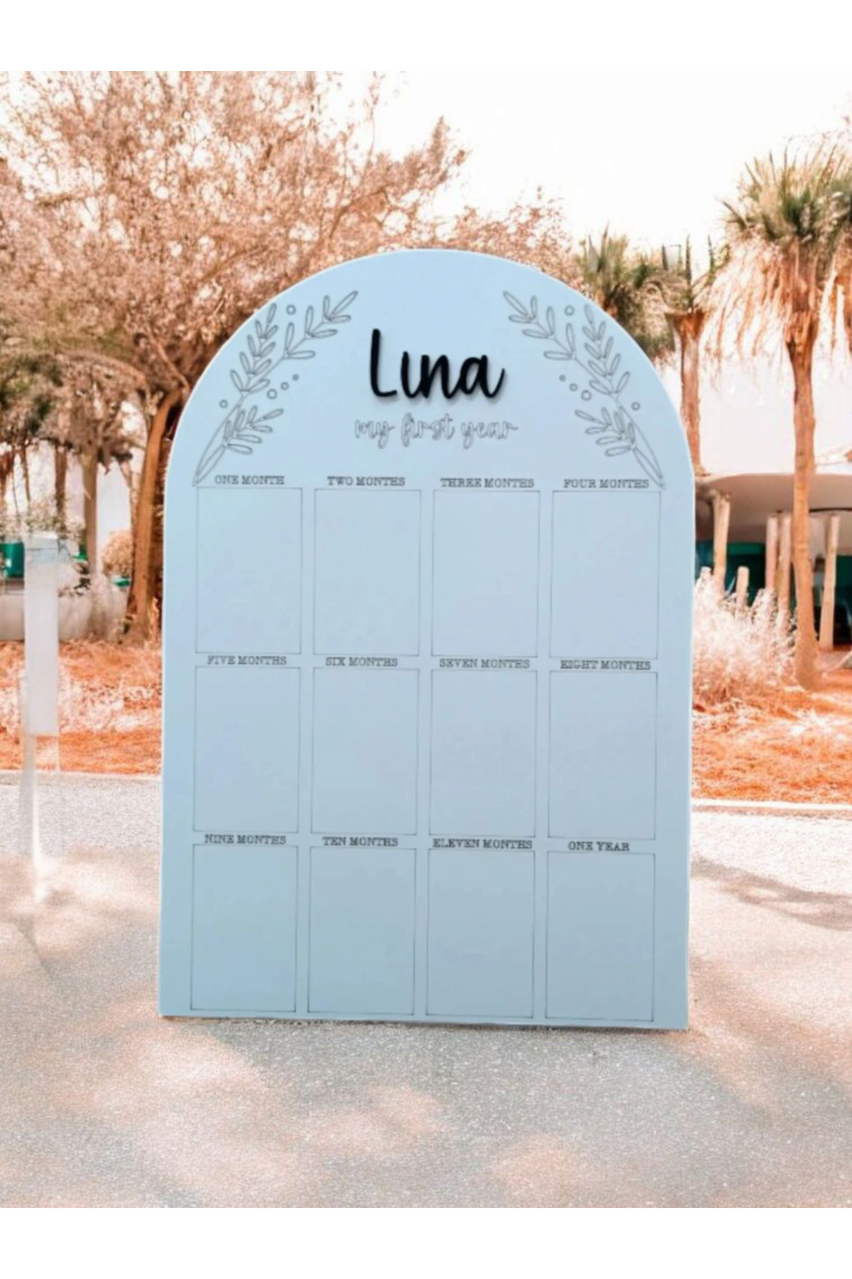 My Kids Room Kişiye Özel Doğum Günü 12 Ay 3D Papatya Temalı Ahşap Fotoğraf Panosu Büyük Boy fotoğrafı 3 (önizleme)